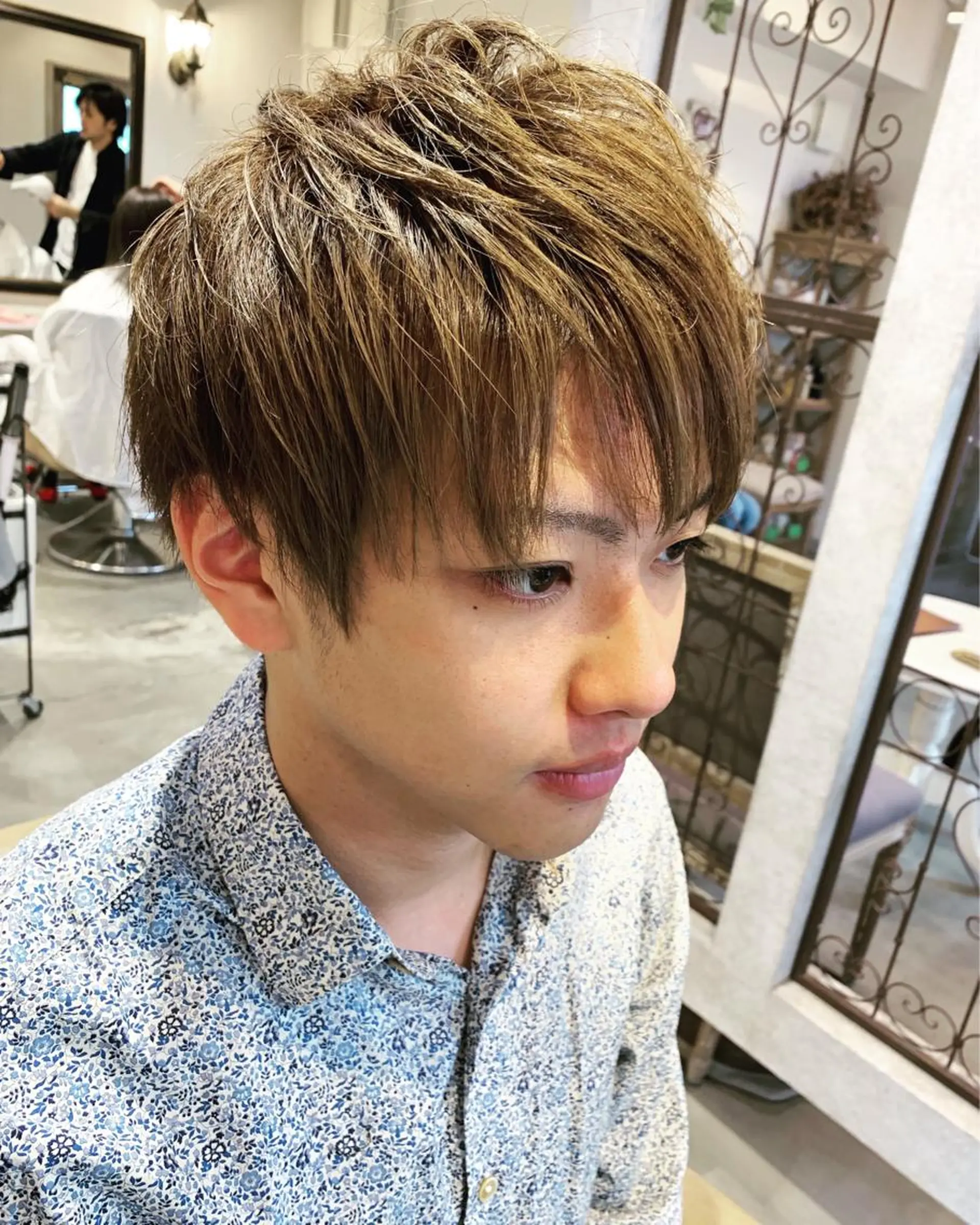 ショート カラー メンズ カット ヘアカラー トリートメント Lolonois池田 代表 鍜治本颯太のヘアスタイル