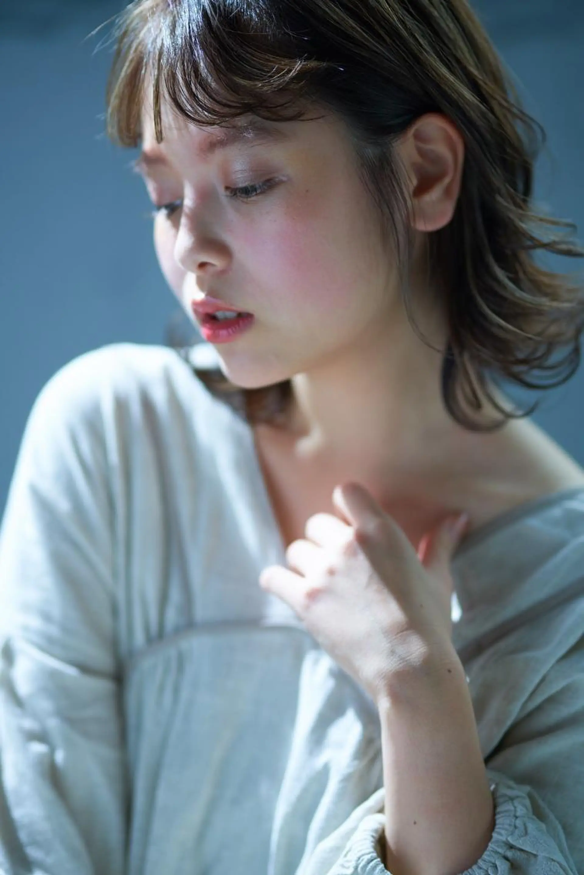 ミディアム ミディアムパーマ ボブ ハイライト 髪質改善 トリートメント 💈Chlom💈_ 公式_NewOpenのヘアスタイル