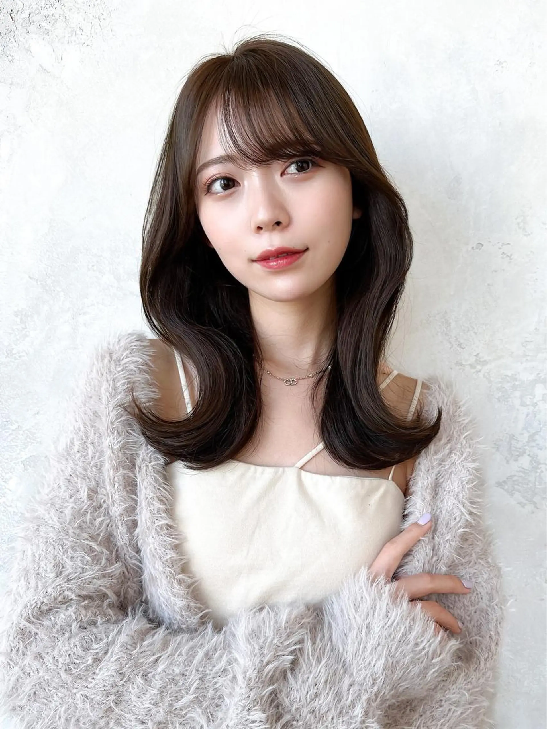 セミロング カラー ベージュカラー ブラウンカラー ブラウンベージュ くびれヘア 顔周りカット 顔周り/くびれヘア 韓国ヘア💕風間るなのヘアスタイル