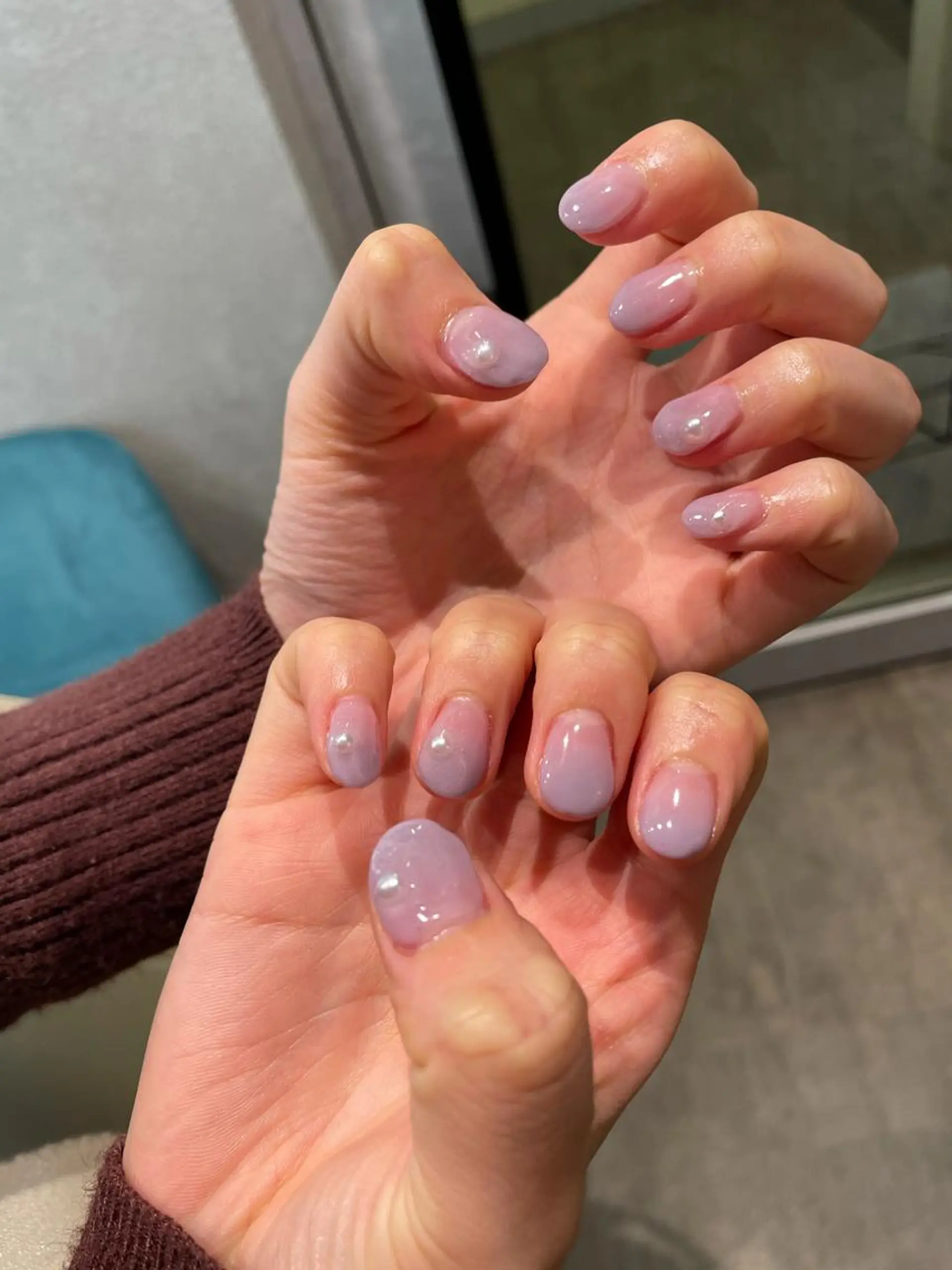 ネイル グラデーション ピンク ハンドネイル ナチュラル透明感🌱 小山美樹子のヘアスタイル