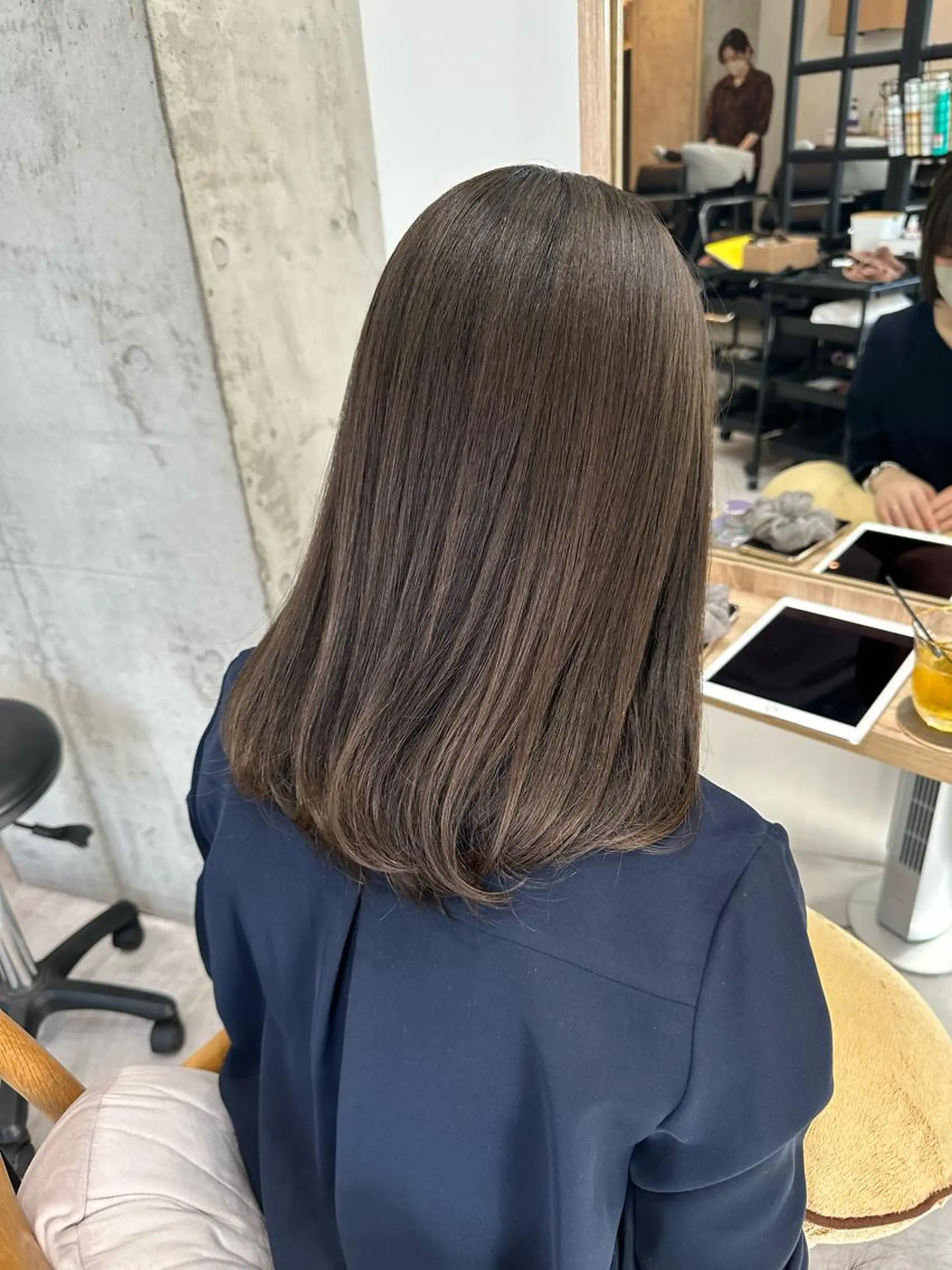 ミディアム アッシュ アッシュグレー アッシュグレージュ ヘアカラー トリートメント ✨透明感カラー/縮毛 恵比寿HAYATO✨のヘアスタイル