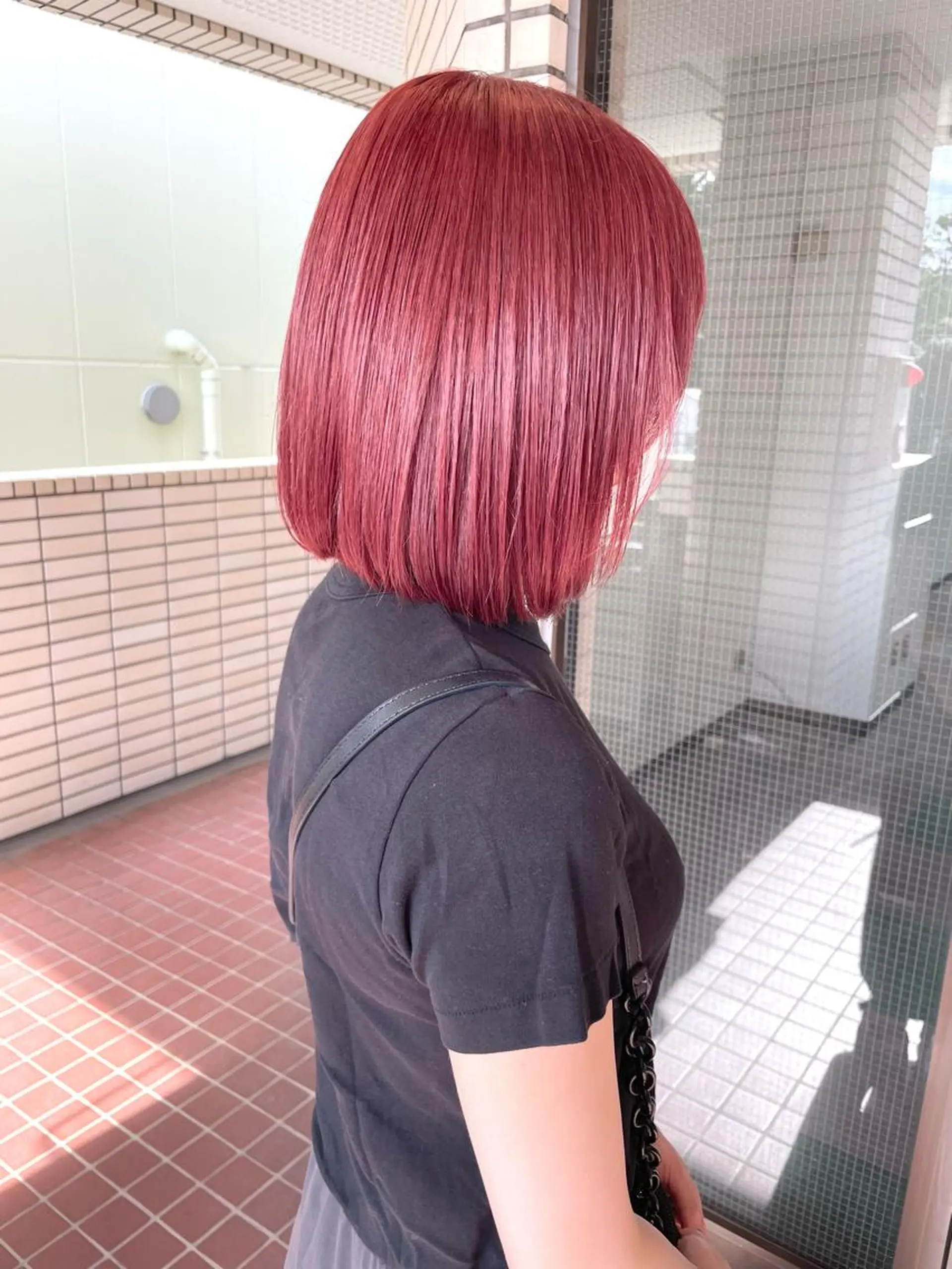 ミディアム カラー ピンクカラー レッドカラー ヘアカラー 🤍2nd🤍田所 美希のヘアスタイル