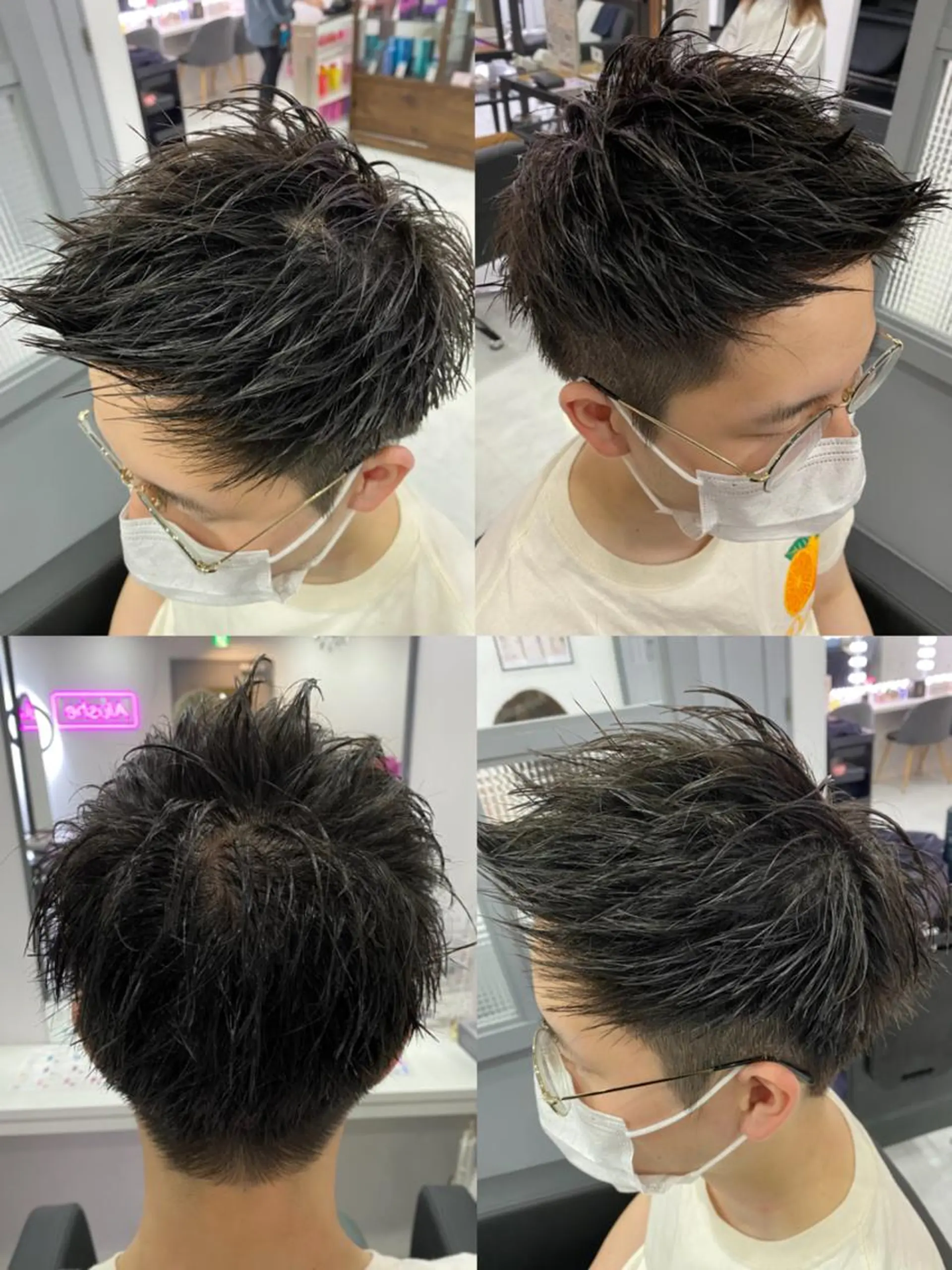 ショート カラー パーマ ヘアアレンジ メンズ カット 🔥メンズ特化渡辺 🔥ブリーチカラーのヘアスタイル