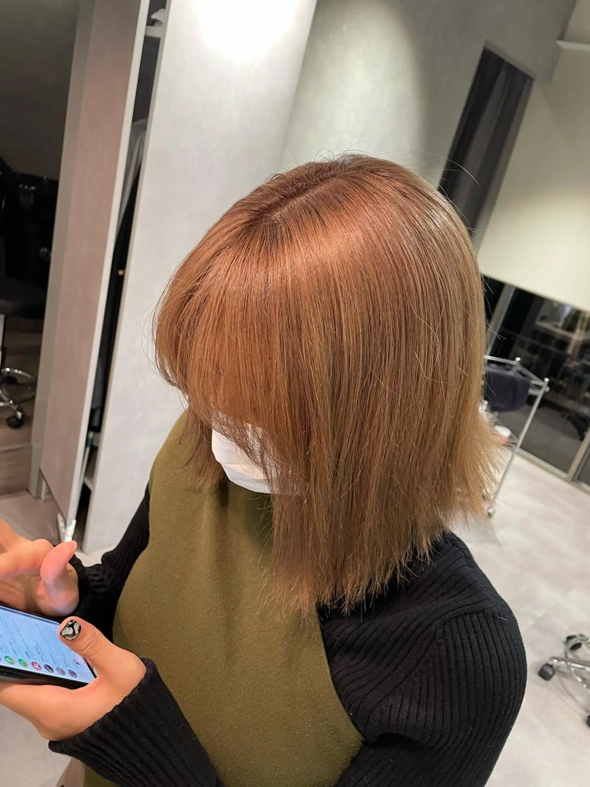 ミディアム ボブ エギョモリ 外国人風カラー ハイライト 髪質改善 韓国風/オシャレ /縮毛矯正/滝口琴未のヘアスタイル