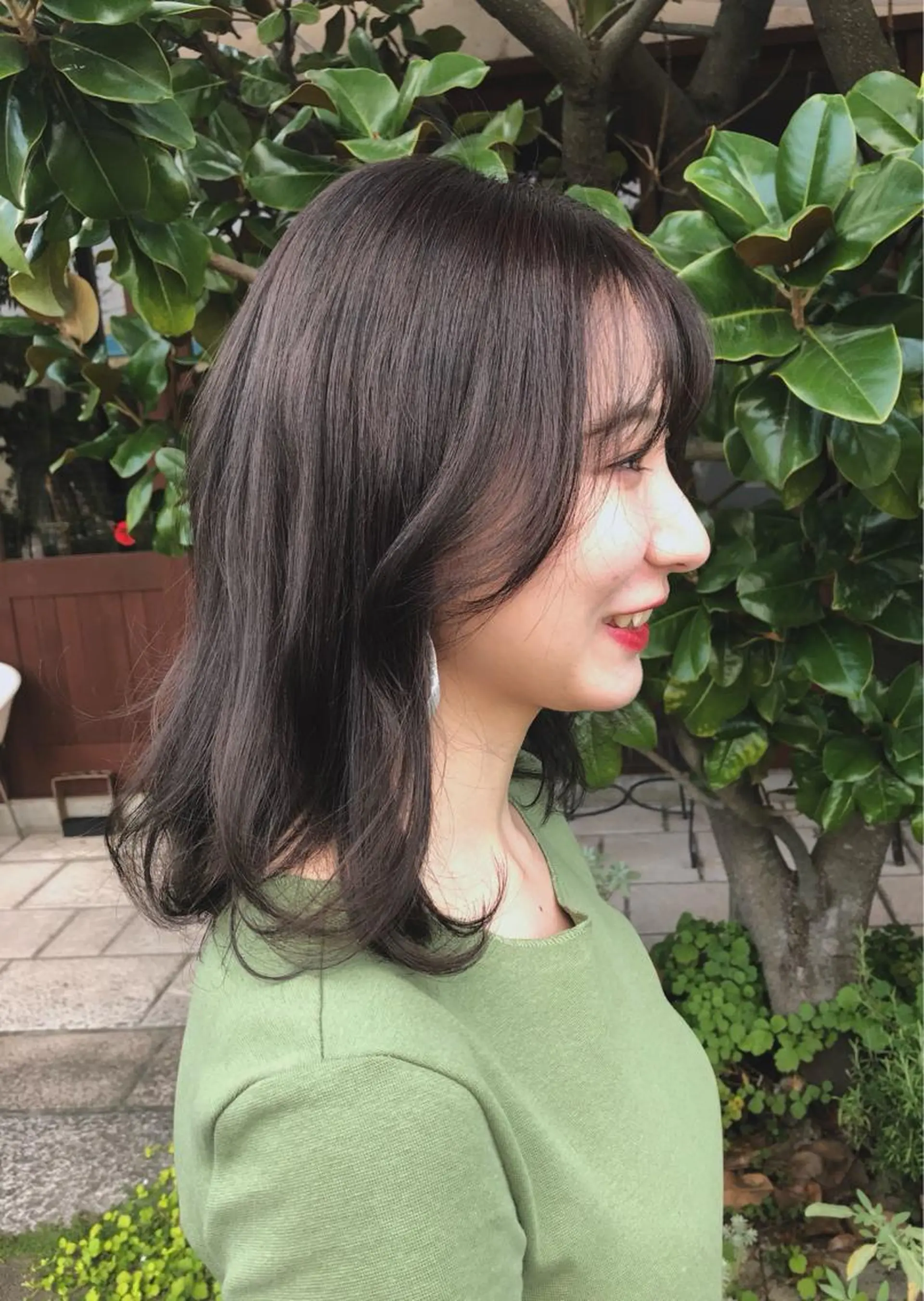 ミディアム カラー アッシュ レッドカラー カット ヘアカラー トリートメント 桑原 菜摘のヘアスタイル