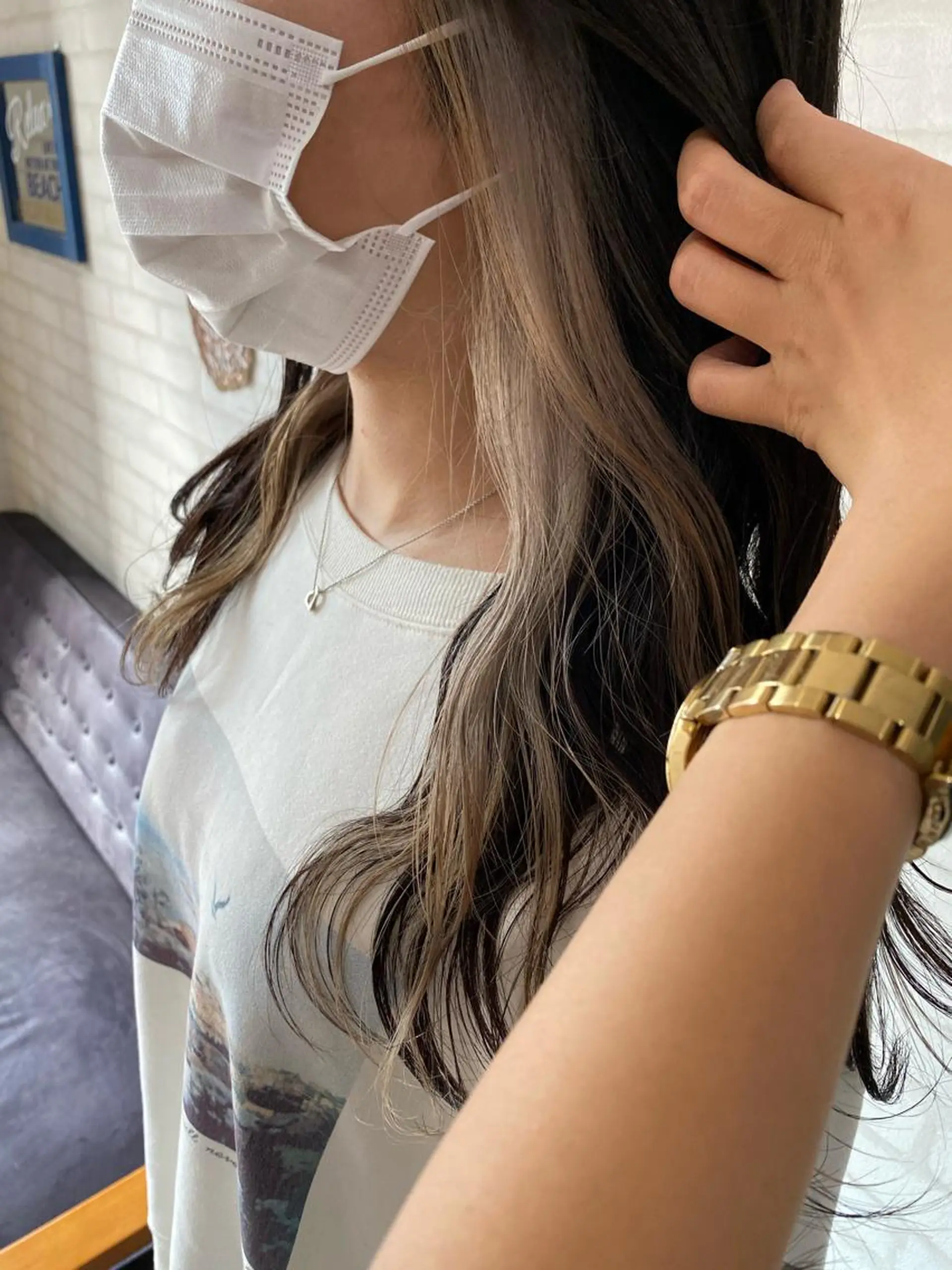 ロング ボブ エクステ ハイライト 髪質改善 韓国風ヘア ココルアナ 豊中美容室のヘアスタイル