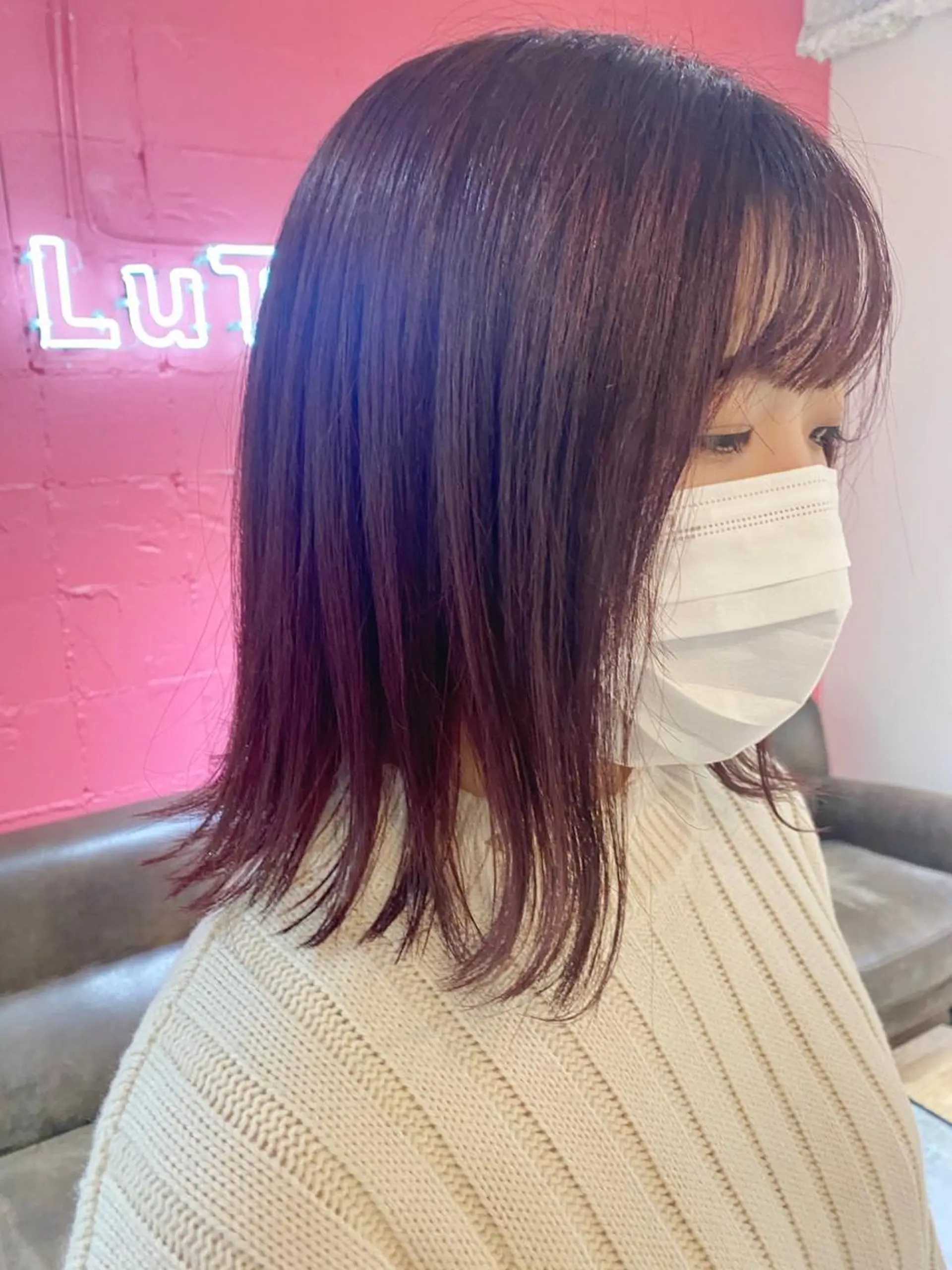 ミディアム カラー ラベンダーカラー ラベンダーピンク ピンクカラー stylist🎨 aye牧野莉香のヘアスタイル