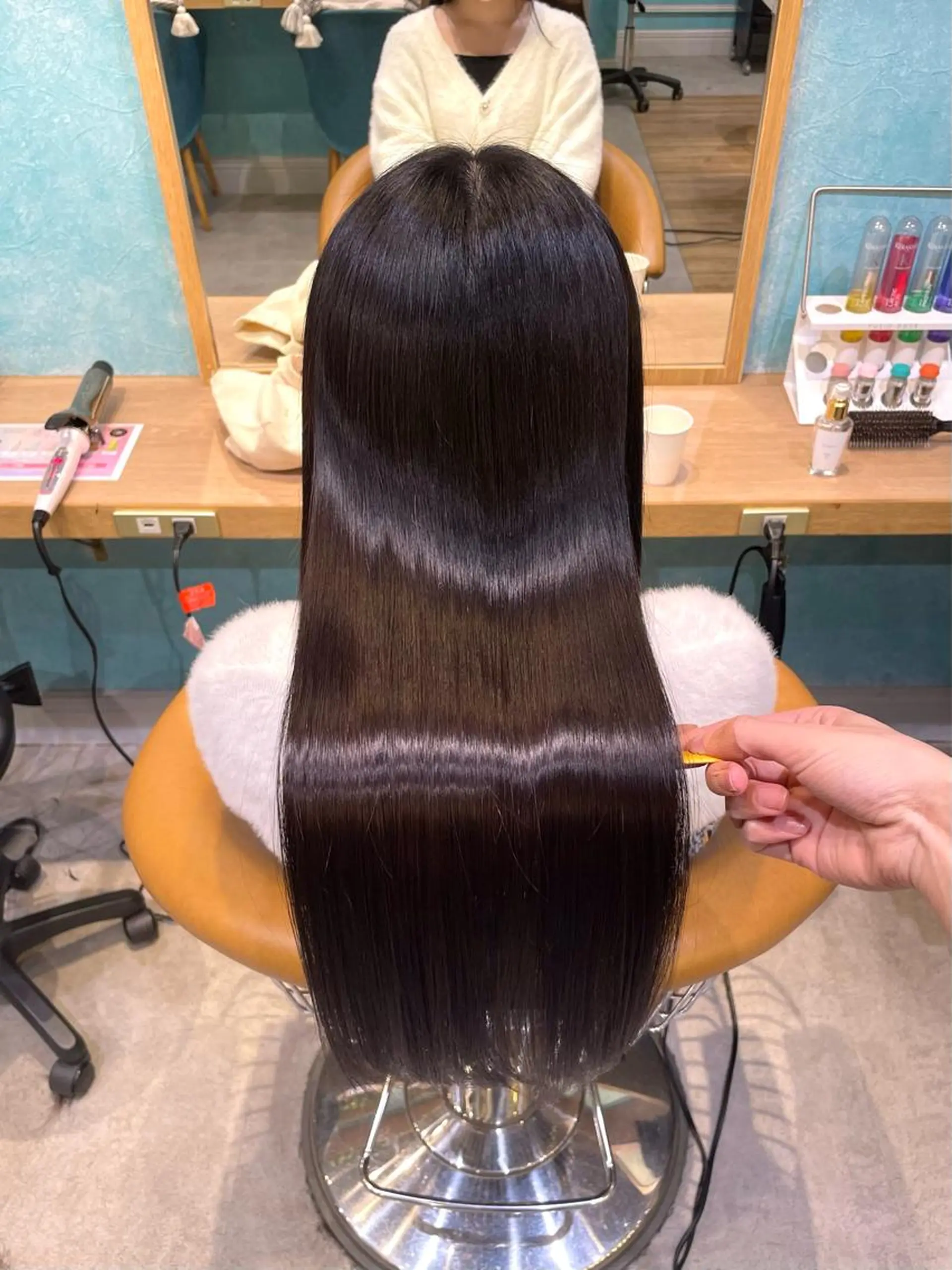 ロング カット トリートメント 縮毛矯正 髪質改善 韓国風レイヤー 吉田のヘアスタイル