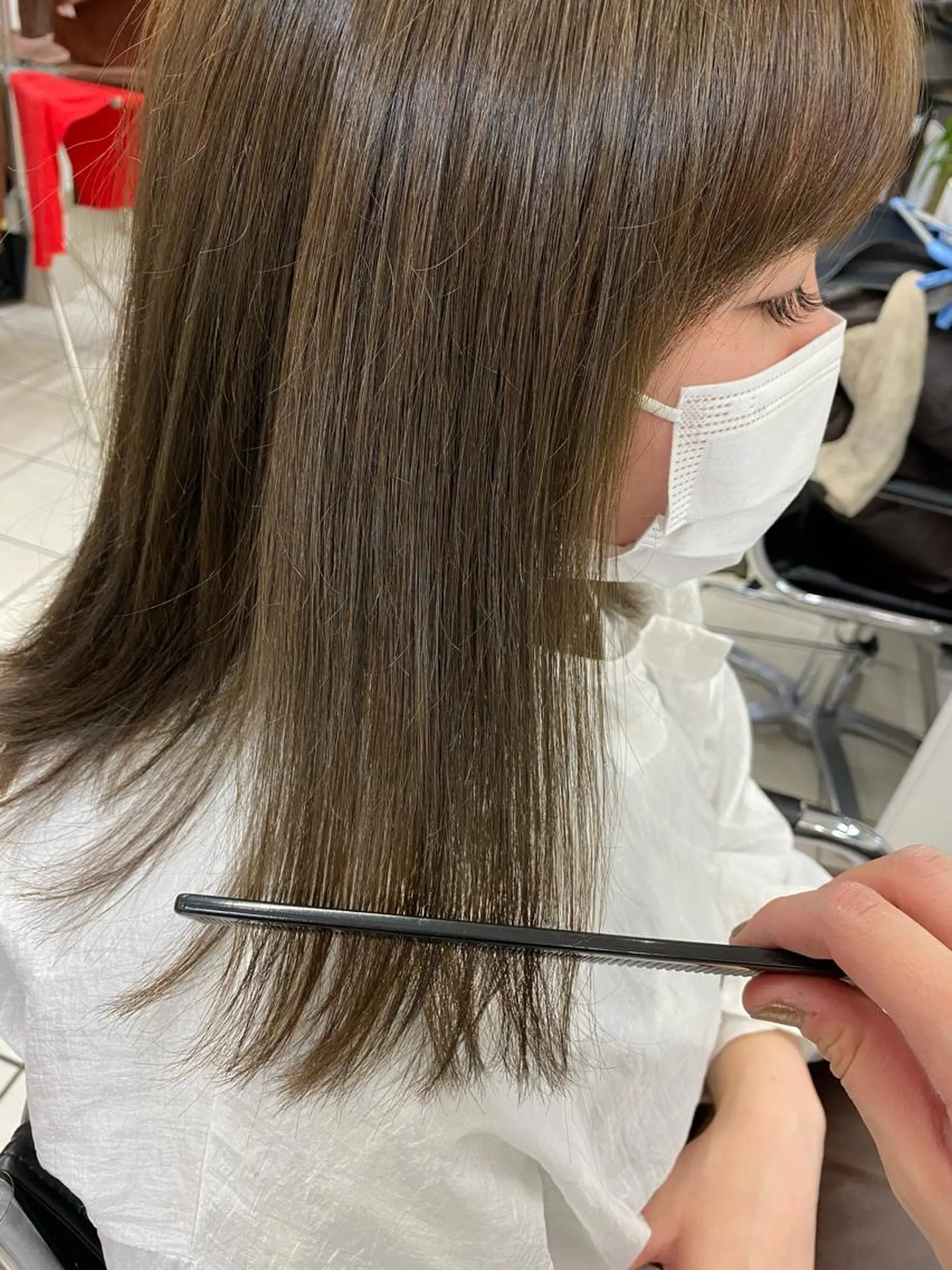 ミディアム カラー 透明感カラー オリーブカラー TONI&GUY   EBISU所属・星野 菜月のヘアスタイル