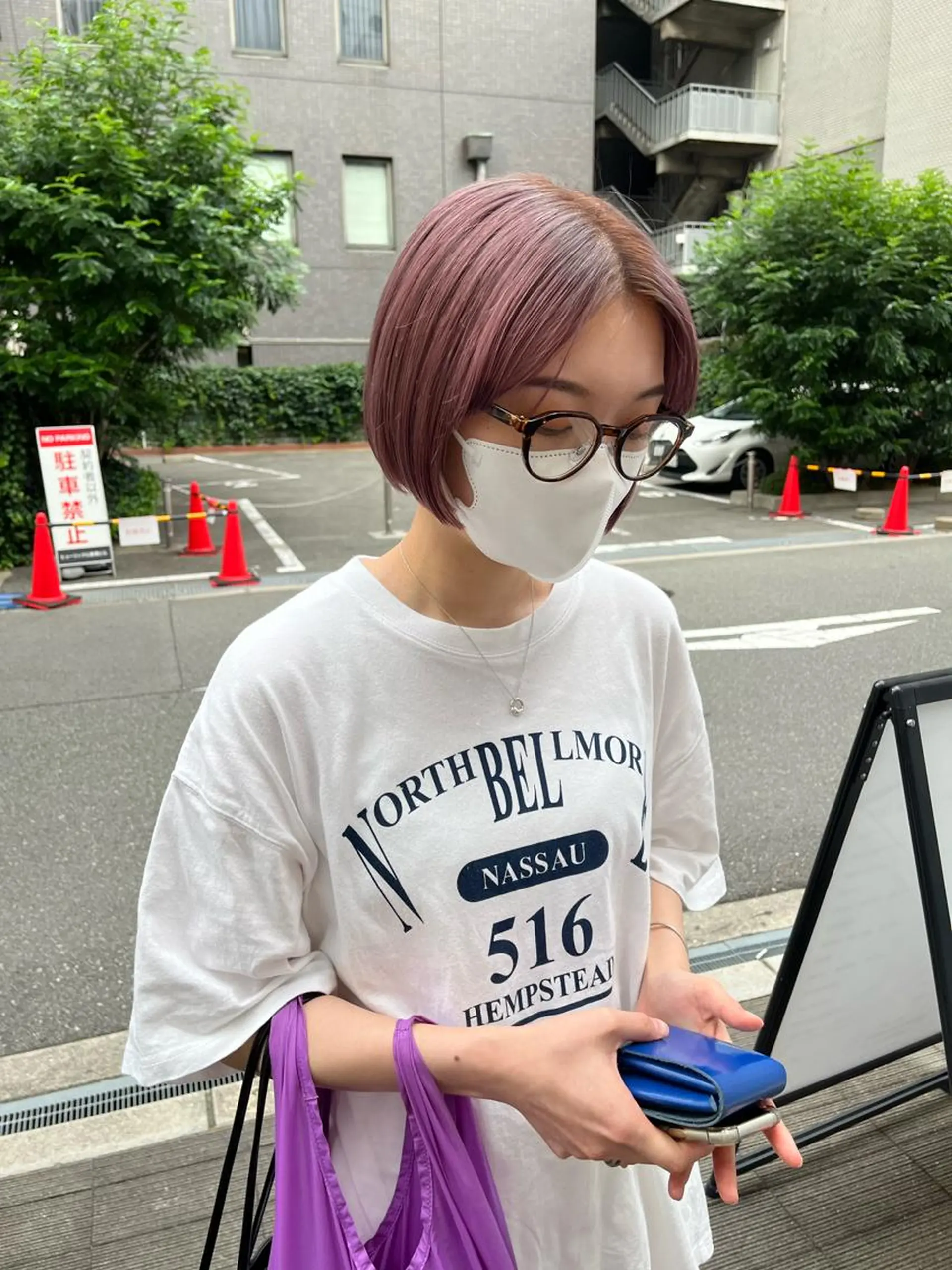 ショート カラー ベージュカラー ブリーチ ダブルカラー ハイトーンカラー ラベンダーカラー カット ヘアカラー ショート/パーマ/ カラー/FUKOのヘアスタイル