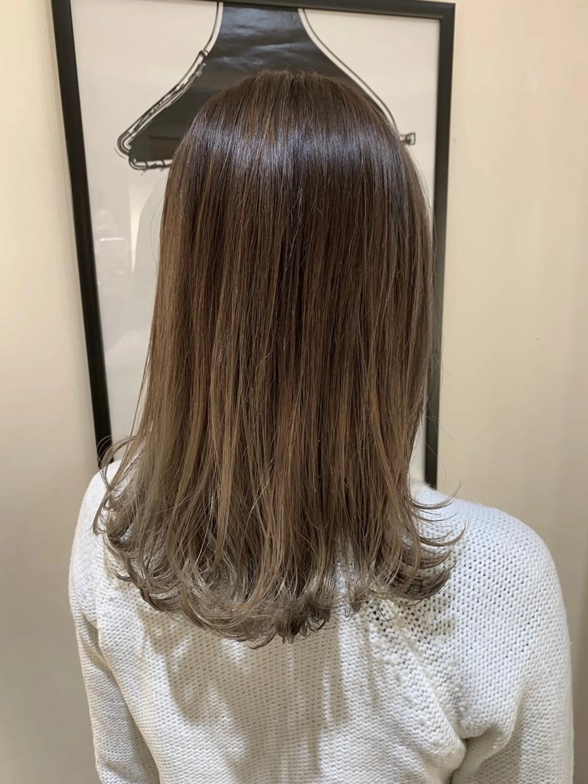 ミディアム カラー バレイヤージュ ベージュカラー レイヤーカット 中塚 義人のヘアスタイル