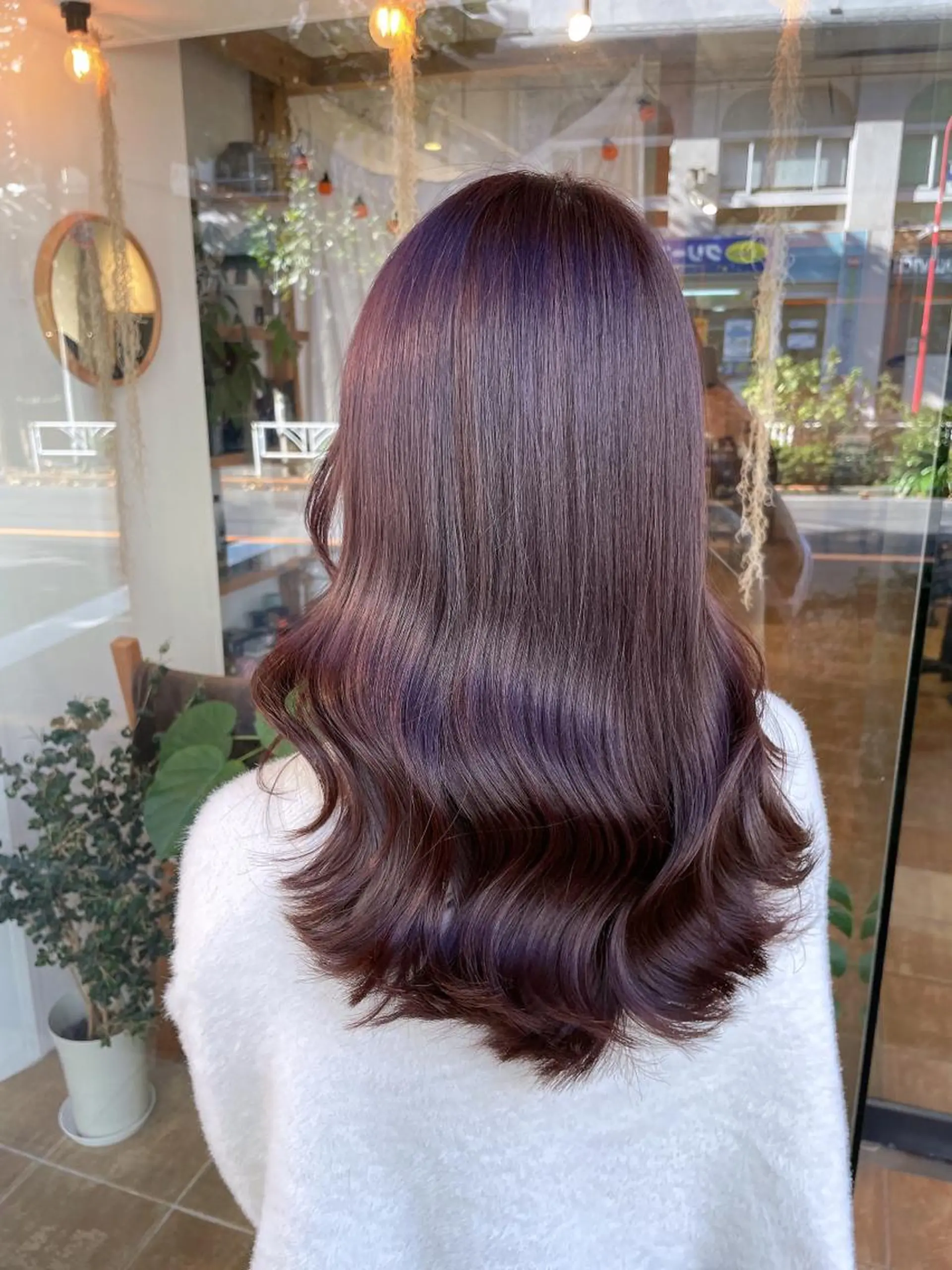 セミロング カラー ブリーチ ラベンダーカラー ブリーチなしカラー ピンクカラー ピンクラベンダー ヘアカラー トリートメント ヘアアレンジ にいた　かづしげのヘアスタイル