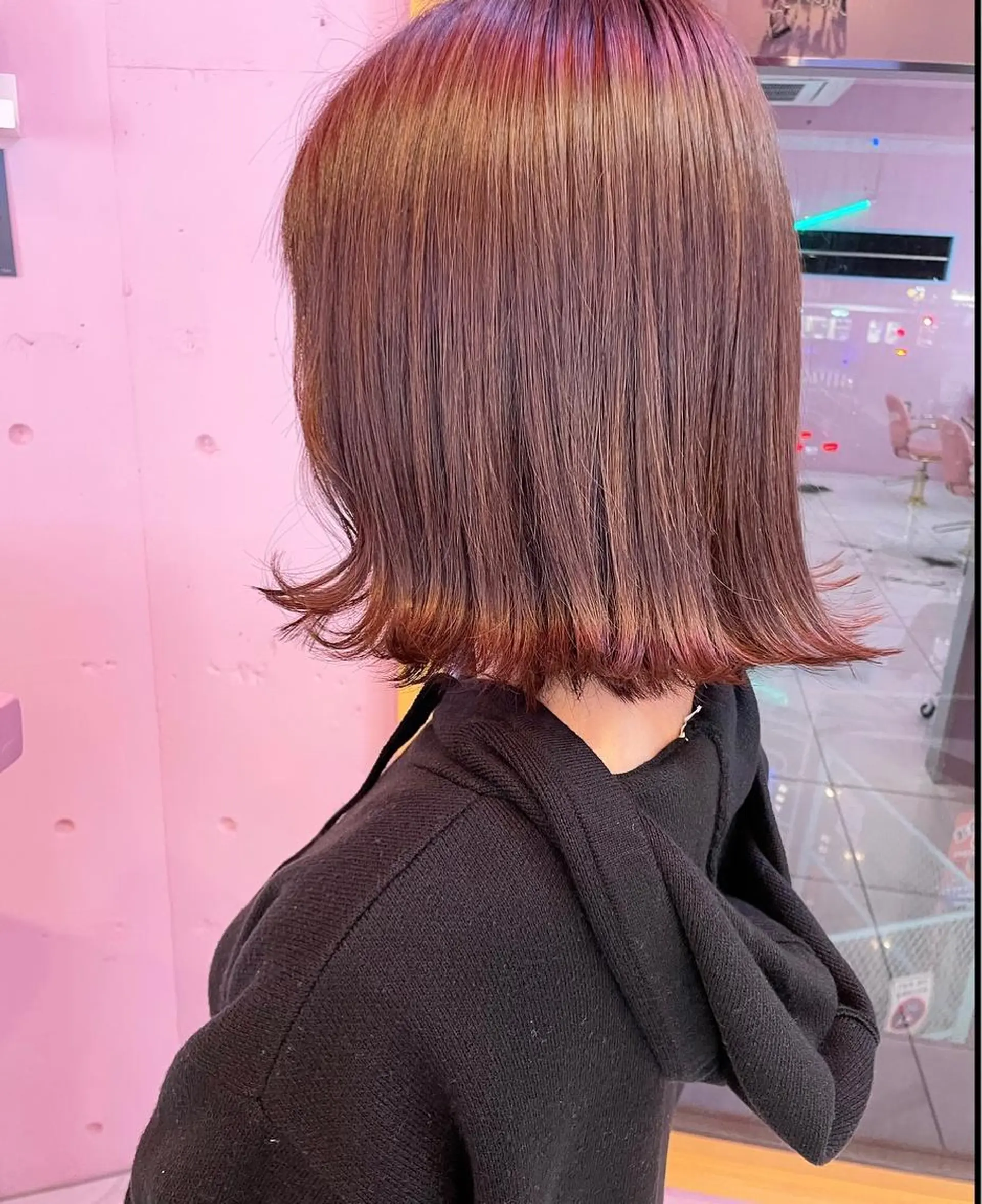 ミディアム カラー 切りっぱなしボブ ボブ 心斎橋/ブリーチ minamiのヘアスタイル