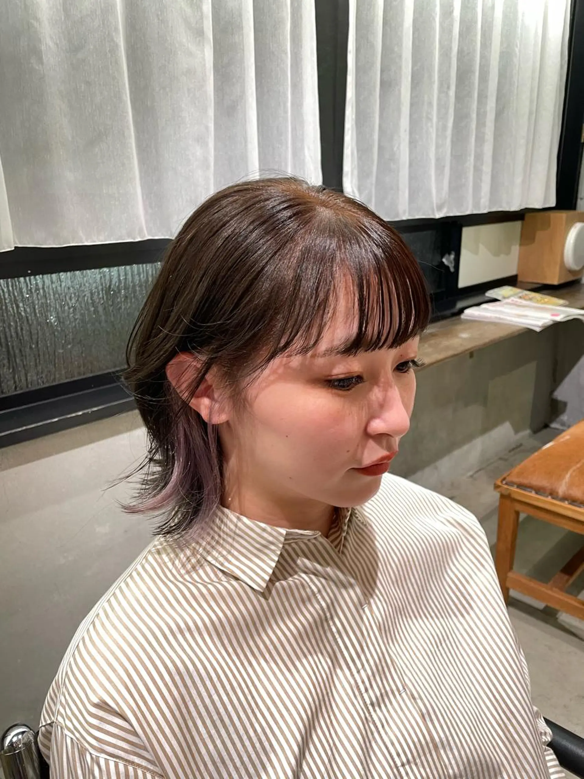 ミディアム カラー ブリーチ 柔らかレイヤー× 透け感カラー/SUのヘアスタイル