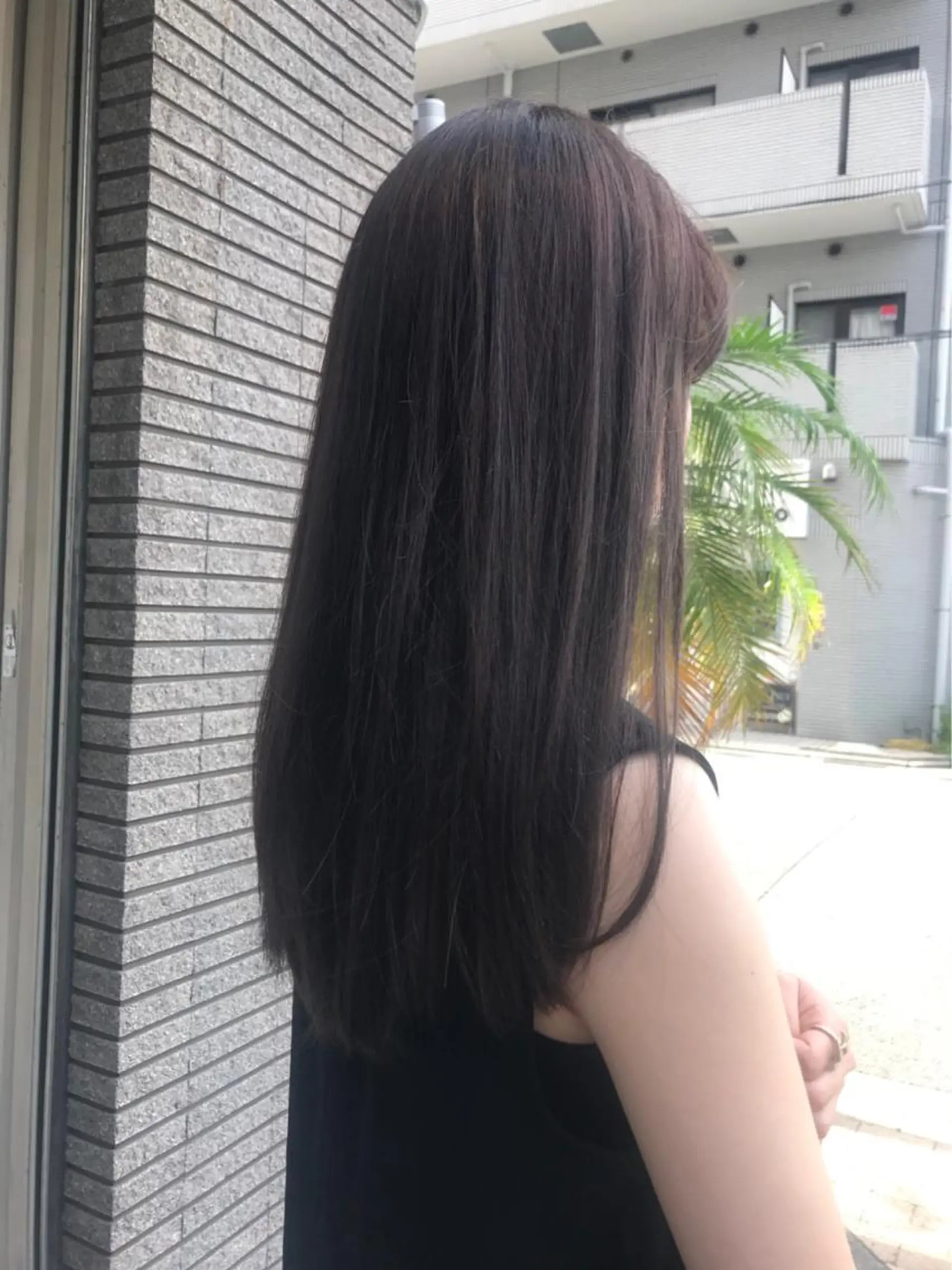 ロング カラー アッシュ ベージュカラー ハイライトカラー ハイライト カット 縮毛矯正 トリートメント 長尾 桃佳のヘアスタイル