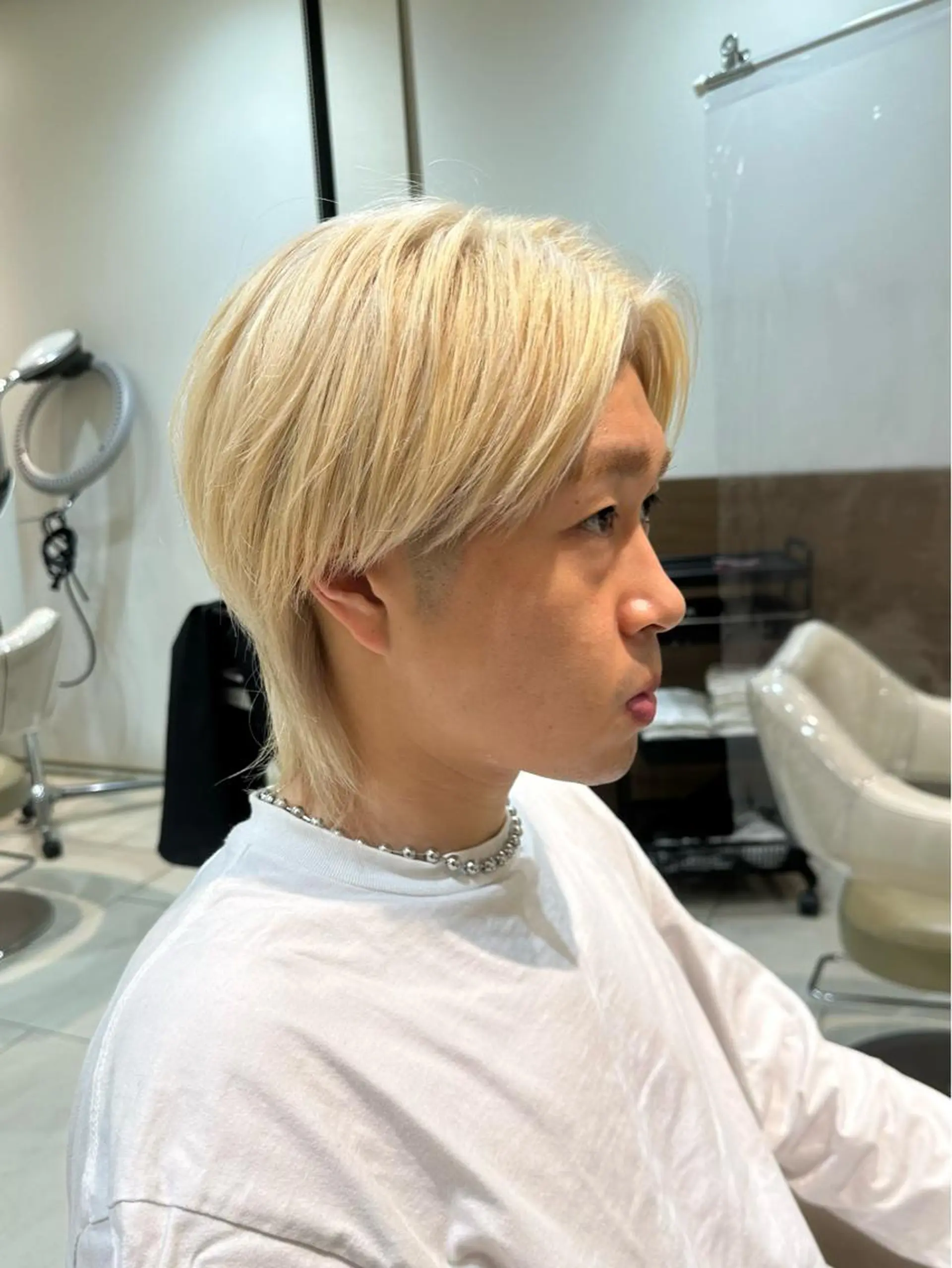 ミディアム ウルフカット 縮毛矯正 滝沢尚起のヘアスタイル