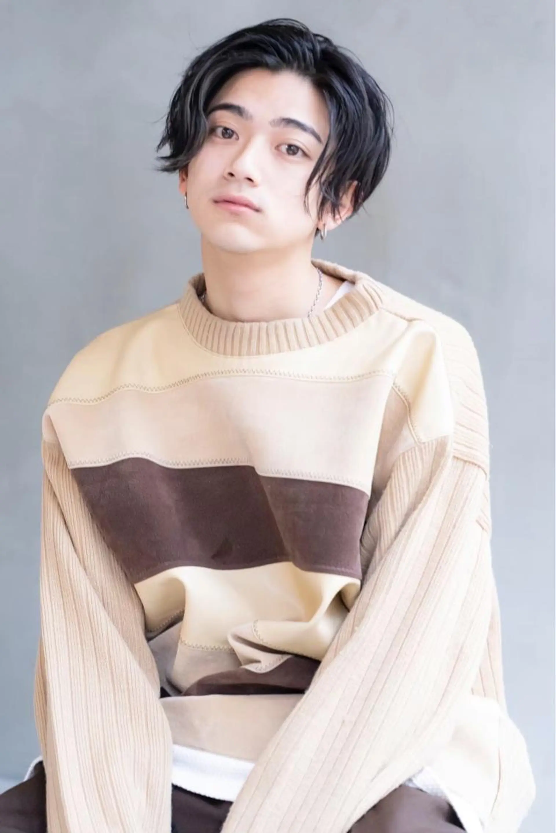 ミディアム カラー パーマ メンズ 新宿/韓国ヘア/ 髪質改善ストレートのヘアスタイル