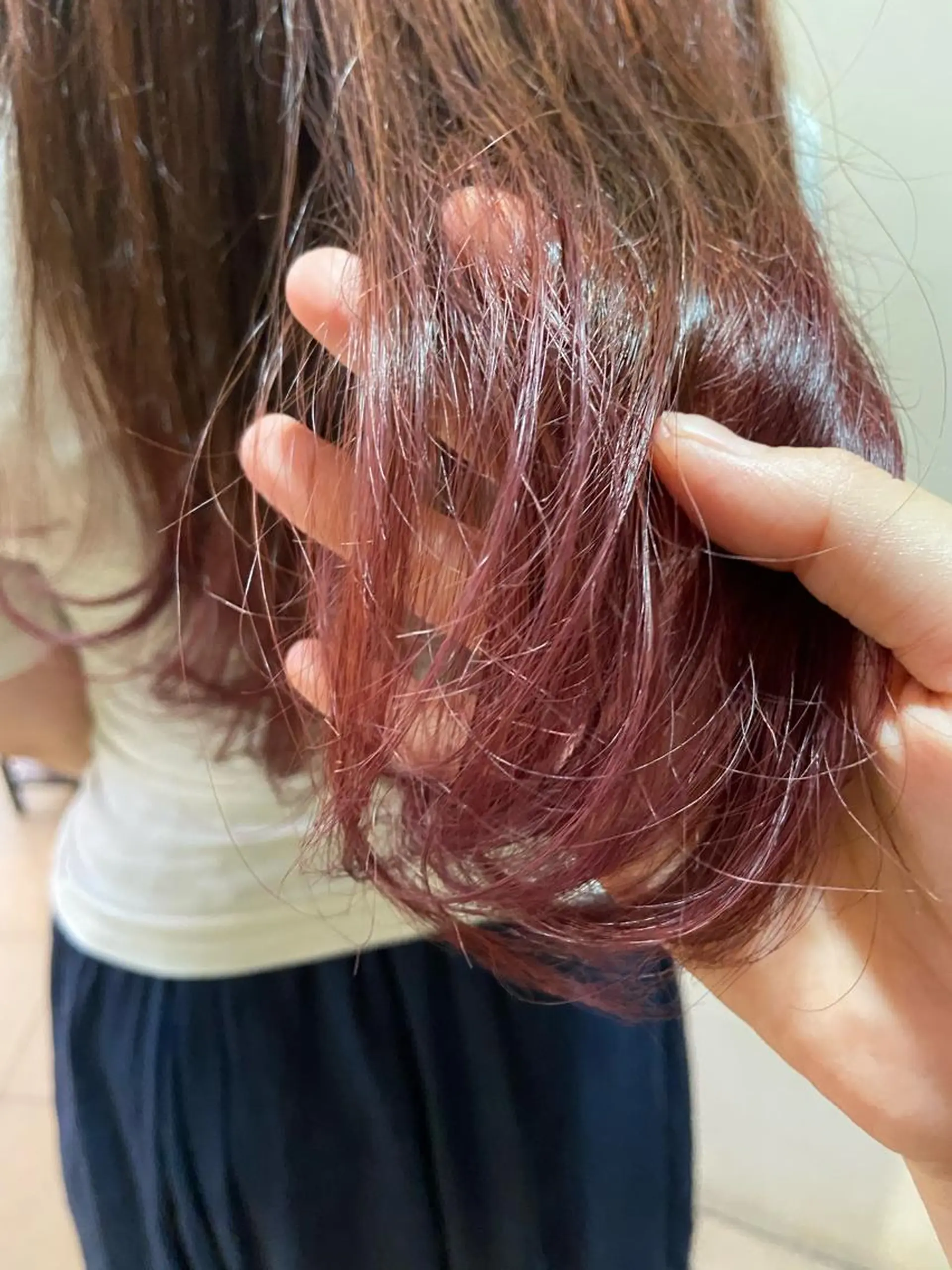 セミロング カラー 韓国ヘア ユイカのヘアスタイル
