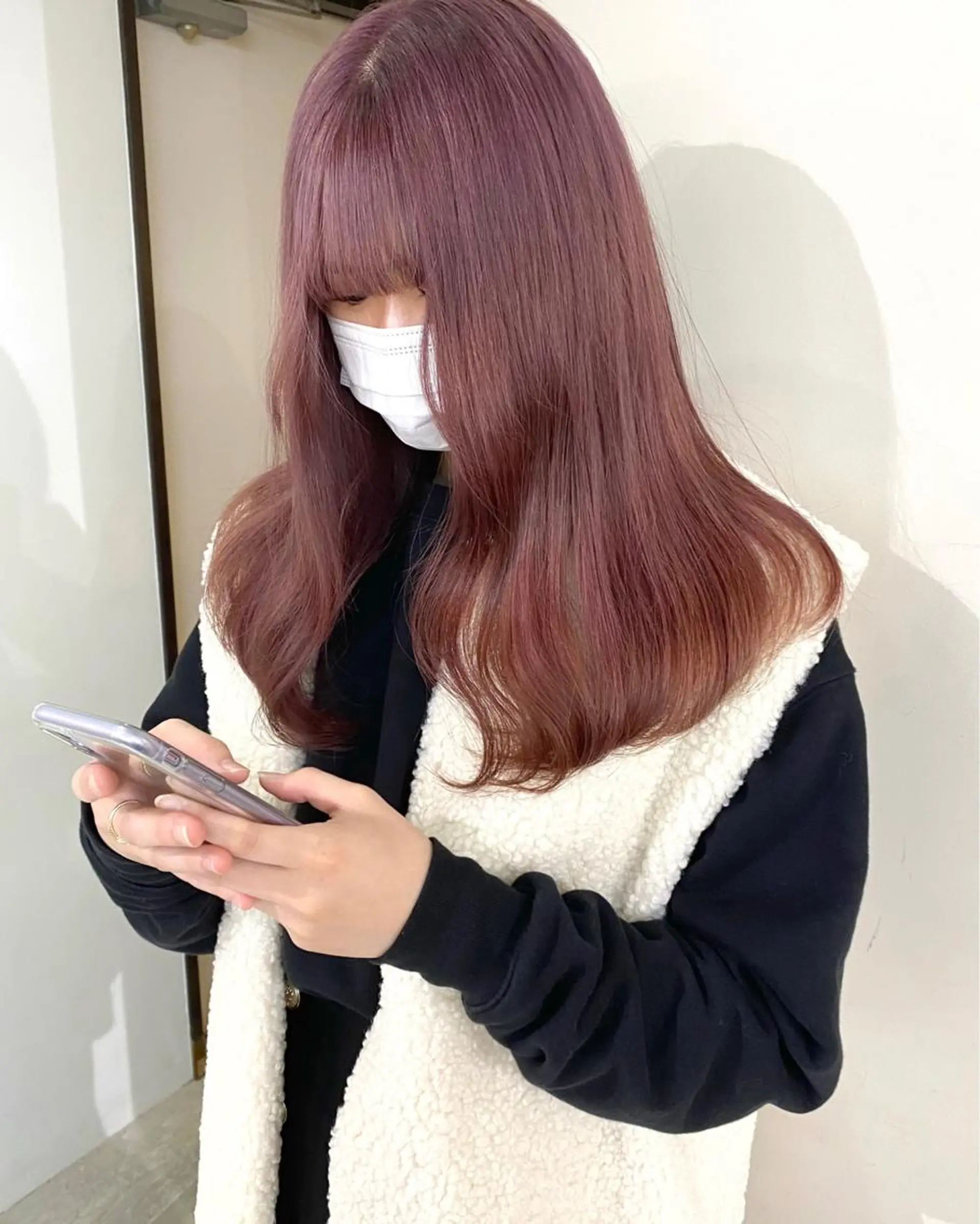 カラー ベージュカラー ブリーチ ラベンダーカラー ピンクカラー ピンクラベンダー ヘアカラー mizuki/ピンク ベージュ.レイヤーのヘアスタイル