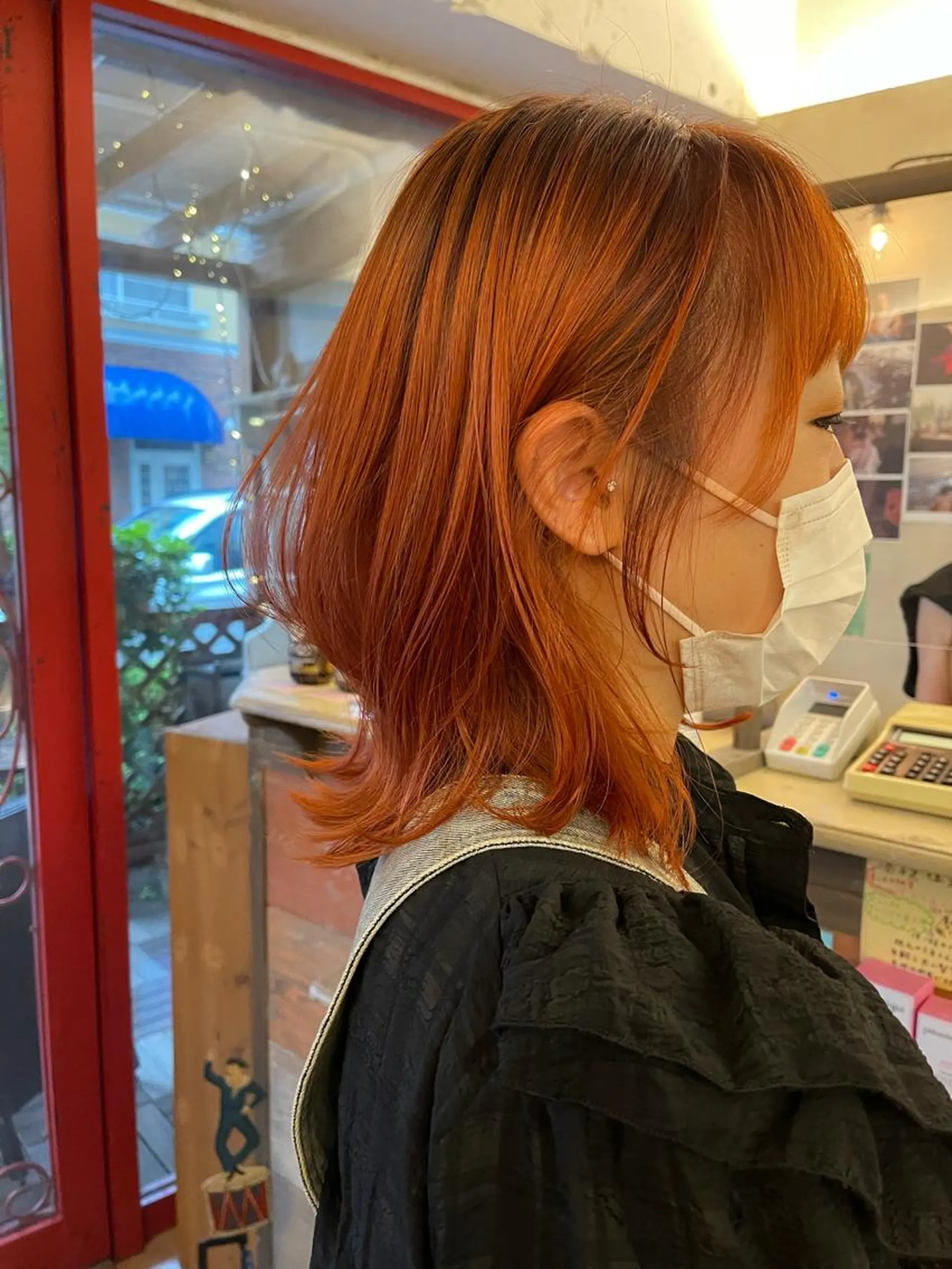 ミディアム カラー オレンジ デザインカラー／ボブ 🍦MEI🍦のヘアスタイル