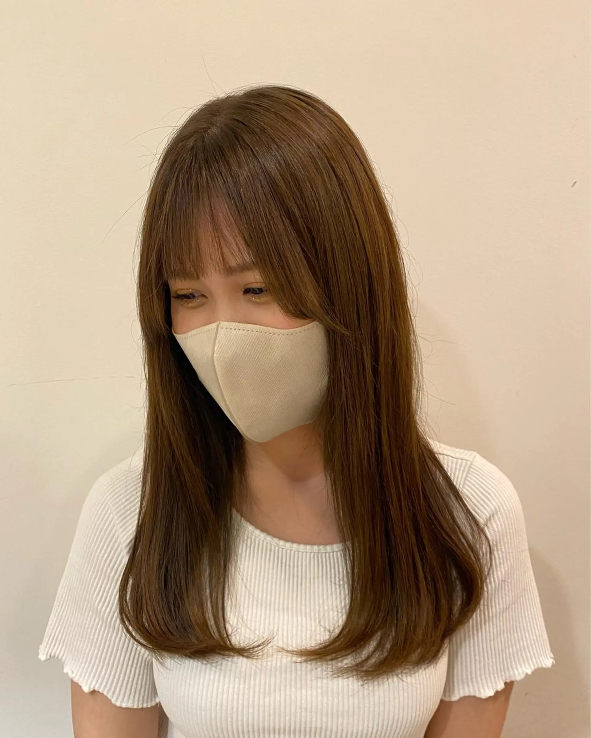 ロング カラー オリーブカラー ヘアカラー トリートメント 🫧顔周りカット 🫧樫村優香のヘアスタイル