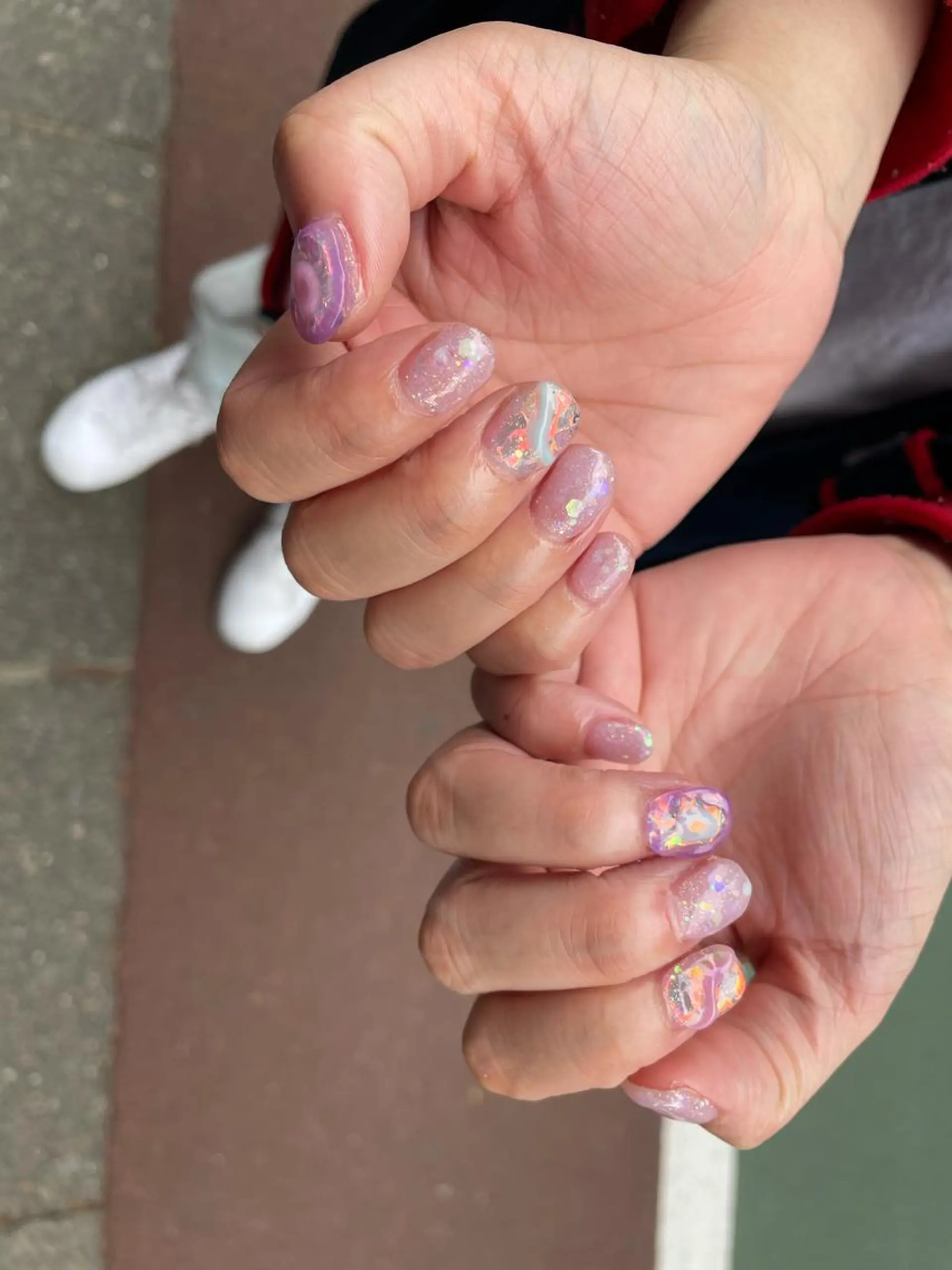 ネイル ハンドネイル ハンドケア はばすみれ🎀ﾈｲﾙ 光ﾌｪｲｼｬﾙ ﾍｱのネイルデザイン