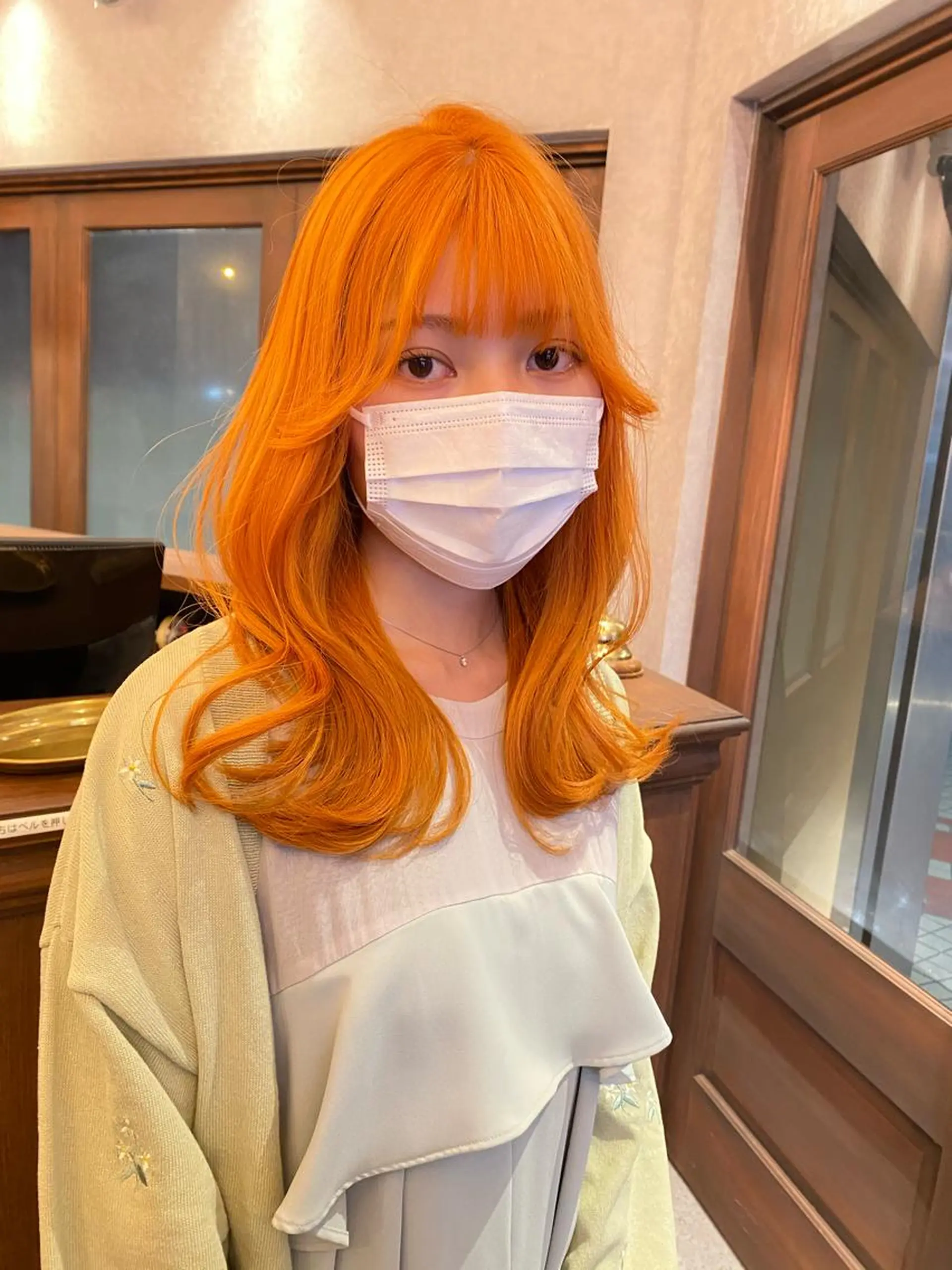 カラー ハイトーンカラー オレンジ Erina レイヤー/似合わせ♡のヘアスタイル