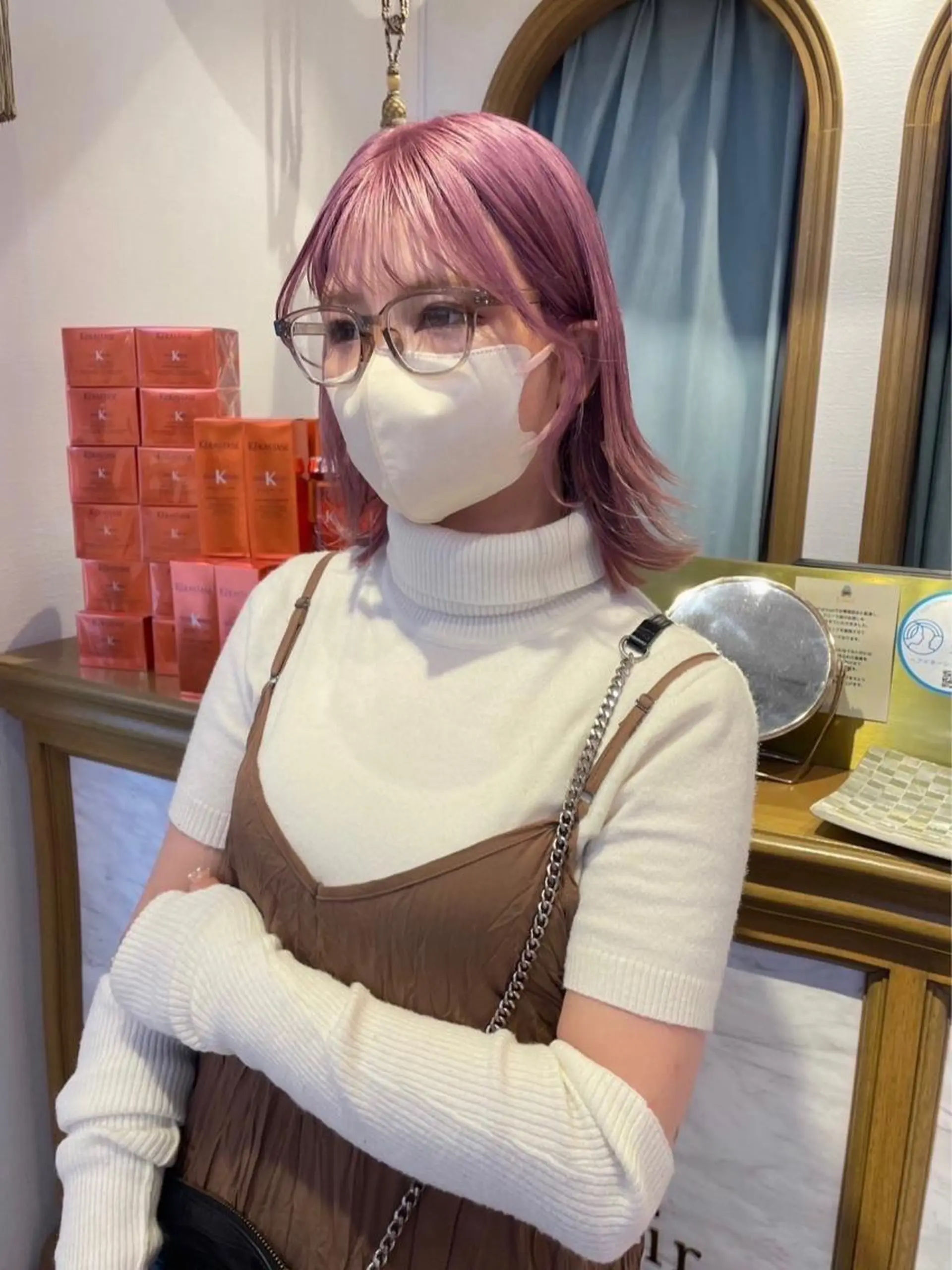 ミディアム カラー ヘアアレンジ バレイヤージュ ブリーチ ケアブリーチ デザインカラー ダブルカラー 髪質改善【縮毛矯正】 北千住 田邉 澪のヘアスタイル