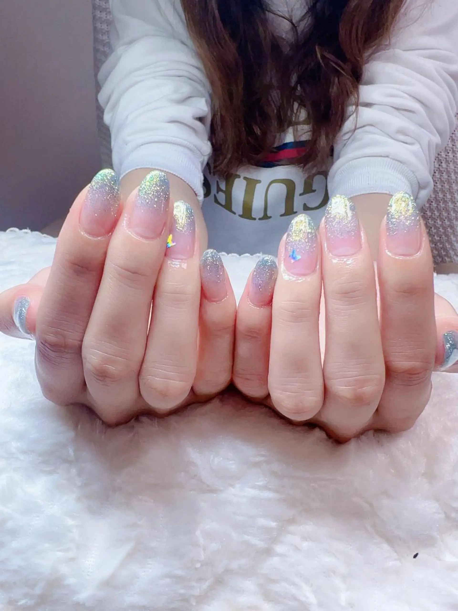 ネイル グラデーション ラメ(グリッター) ラメグラデーション ✨ Elf スタッフのネイルデザイン