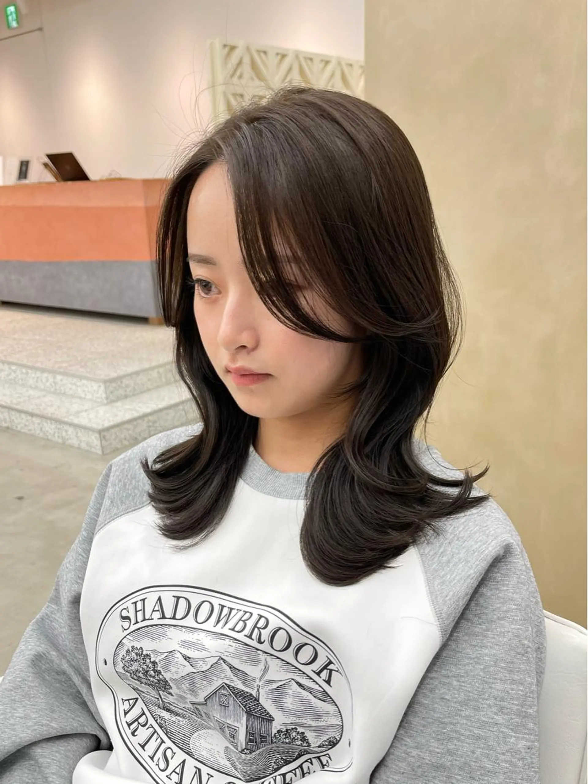 ミディアム くびれヘア 顔周りカット 韓国風ヘア レイヤーカット カット トリートメント noe tton  【ノエ トトン】所属・だいや/メンズパーマ メンズカット/名古屋のヘアスタイル