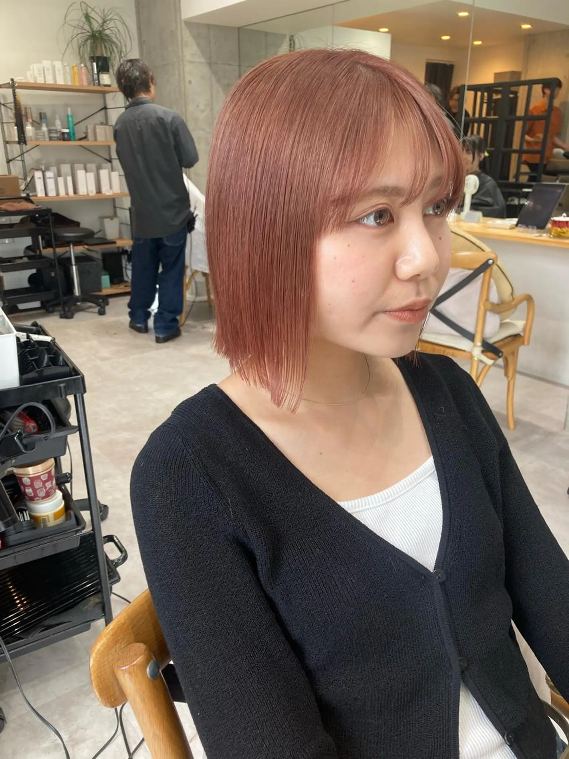 ショート ヘアカラー トリートメント ✨色持ちの良い艶 カラー✨蟹江真世のヘアスタイル