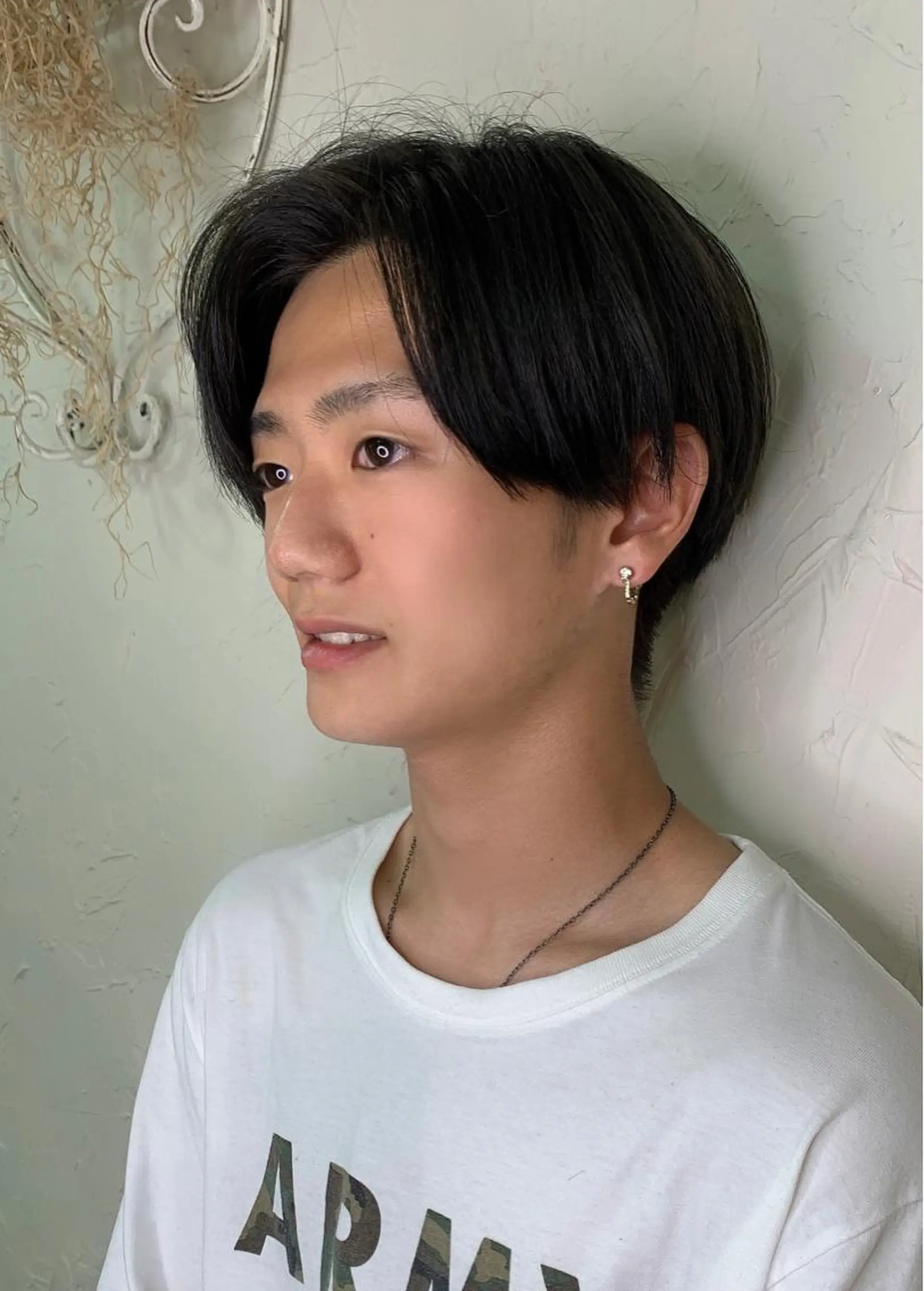 メンズ センターパート カット 深沢 秀のヘアスタイル