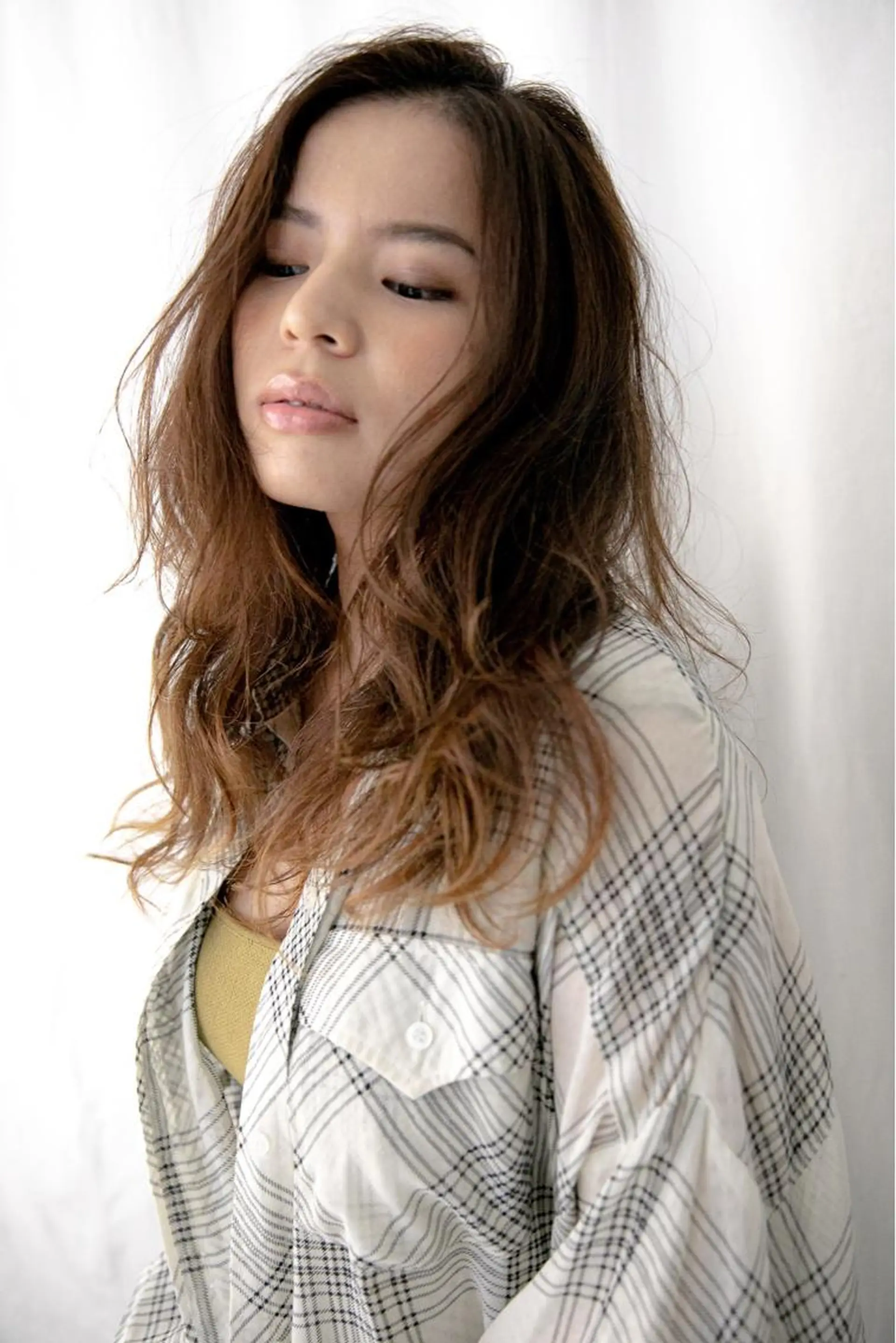 ミディアム ハイライト 髪質改善 小顔カット Endearing 銀座/レイヤーカットのヘアスタイル