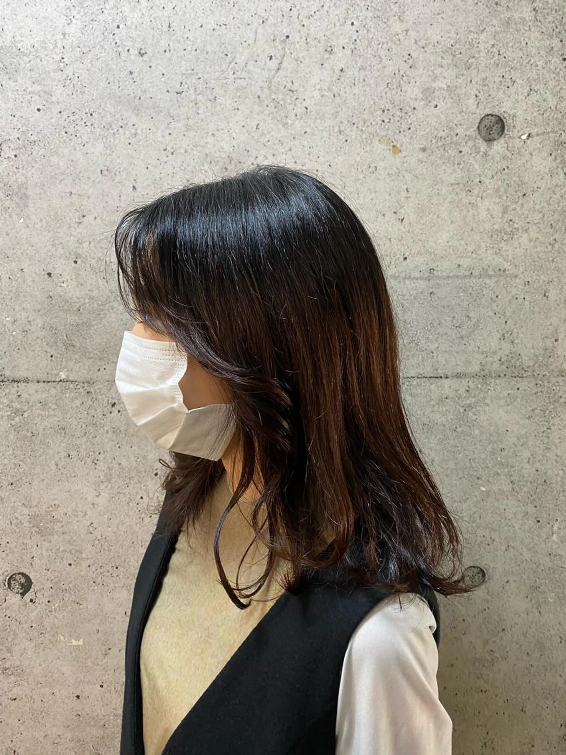 セミロング 大久保 梨音のヘアスタイル