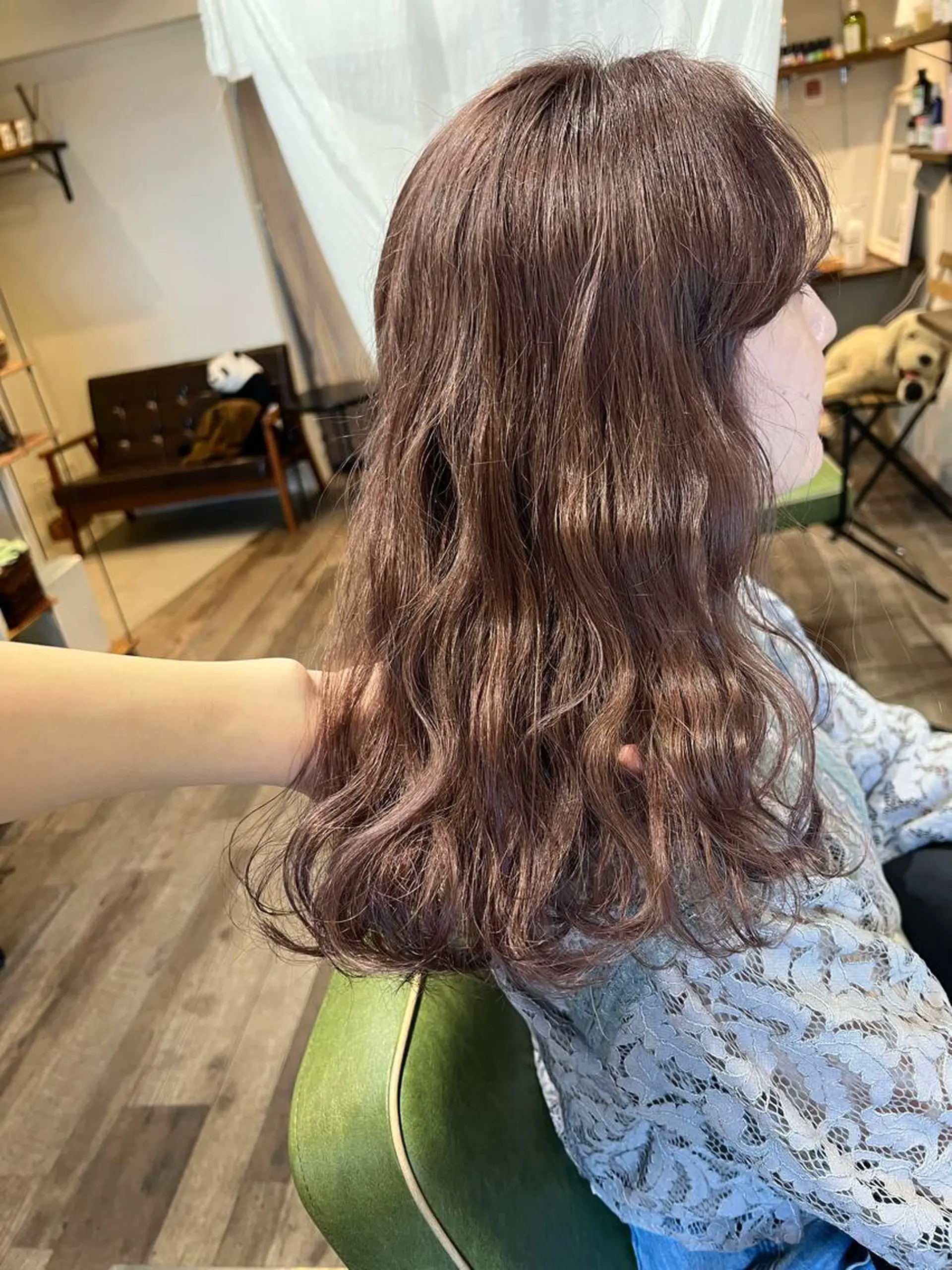 セミロング カラー ブリーチ ブラウンカラー 透明感カラー ヘアカラー カラーパティシエ facce🌼ikoのヘアスタイル