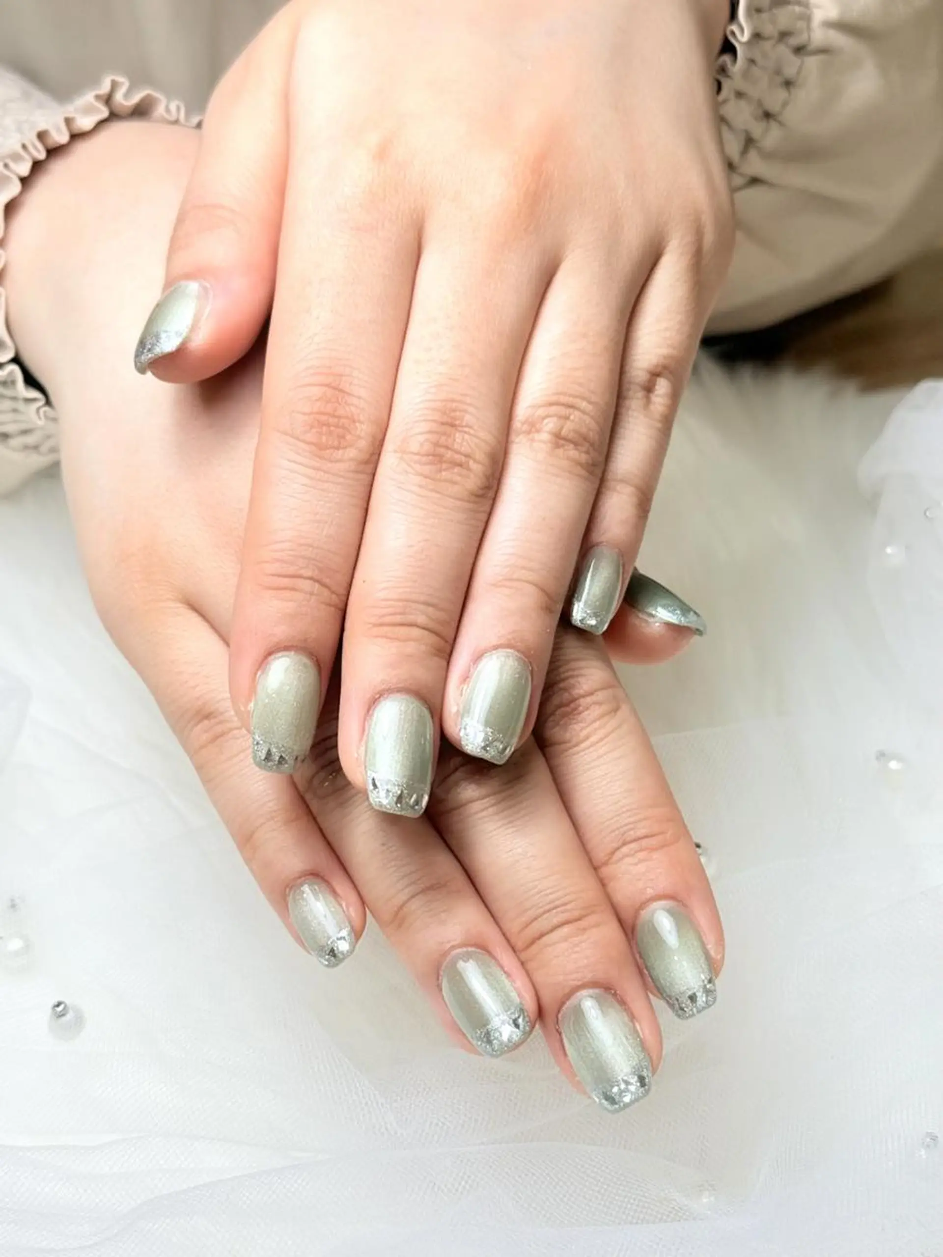 ネイル フレンチネイル ガラスフレンチ Sunny Nailのネイルデザイン