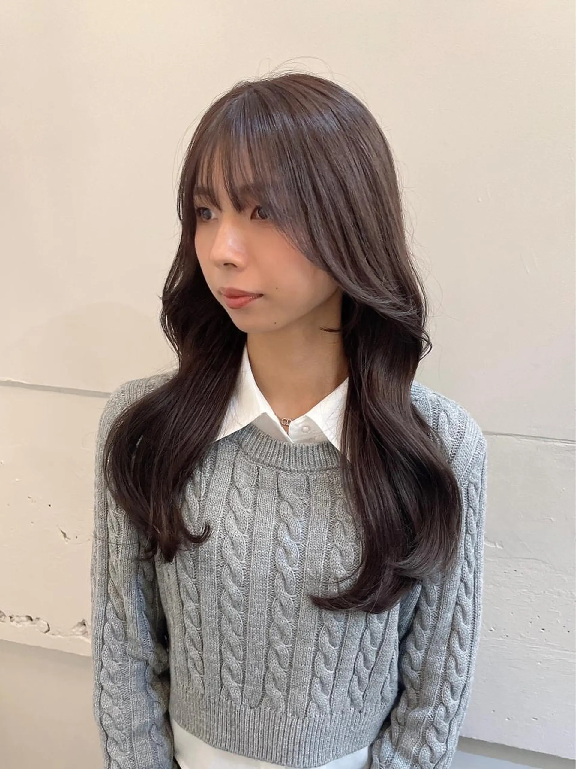 ロング カラー ベージュカラー 透明感カラー グレージュ ラベンダーカラー ラベンダーグレージュ カット ヘアカラー トリートメント 横浜/レイヤーカット /韓国ヘア/佐藤記正のヘアスタイル