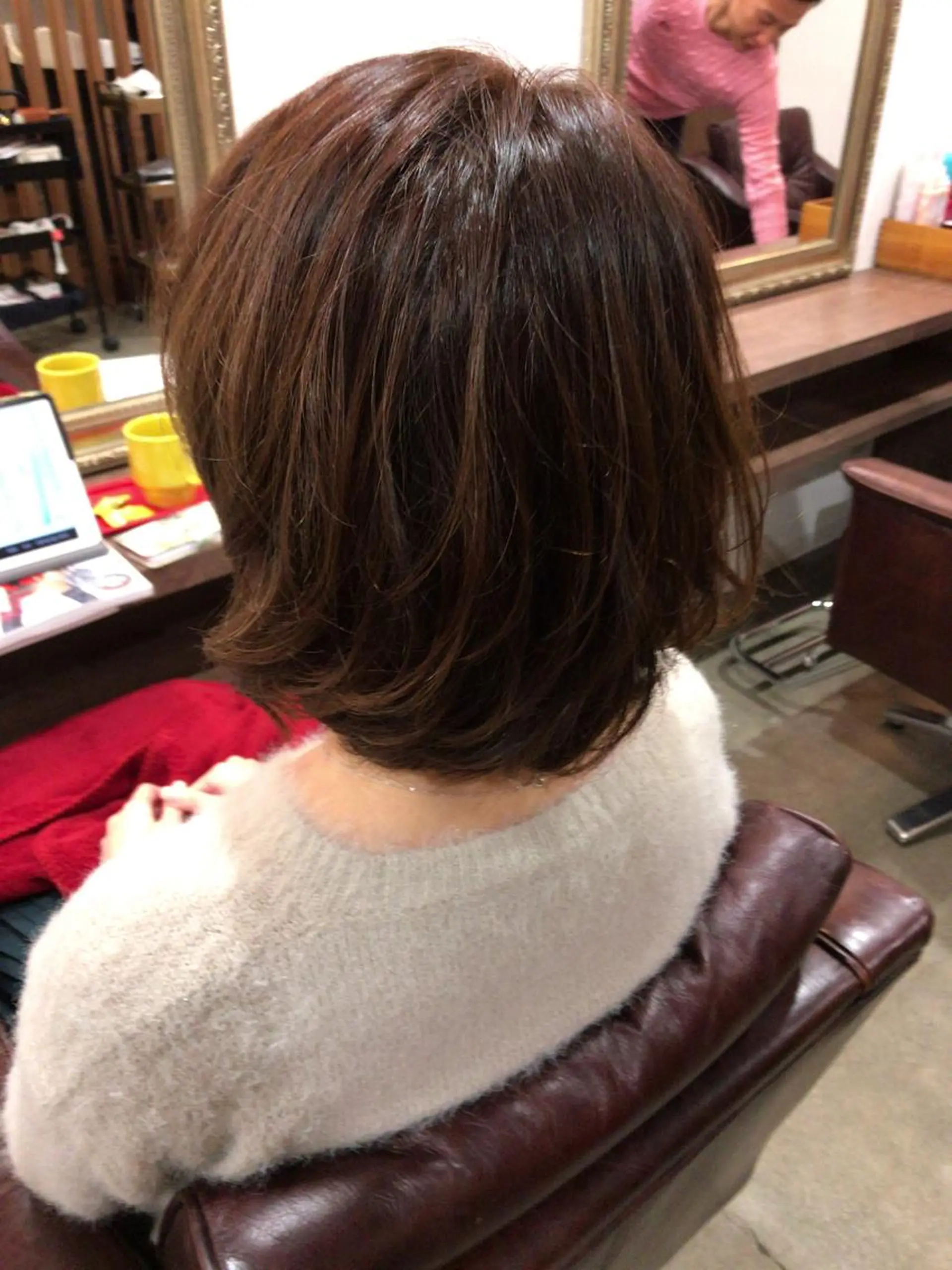 ショート ミディアム カラー パーマ レイヤーカット匠 イソザキノリユキのヘアスタイル