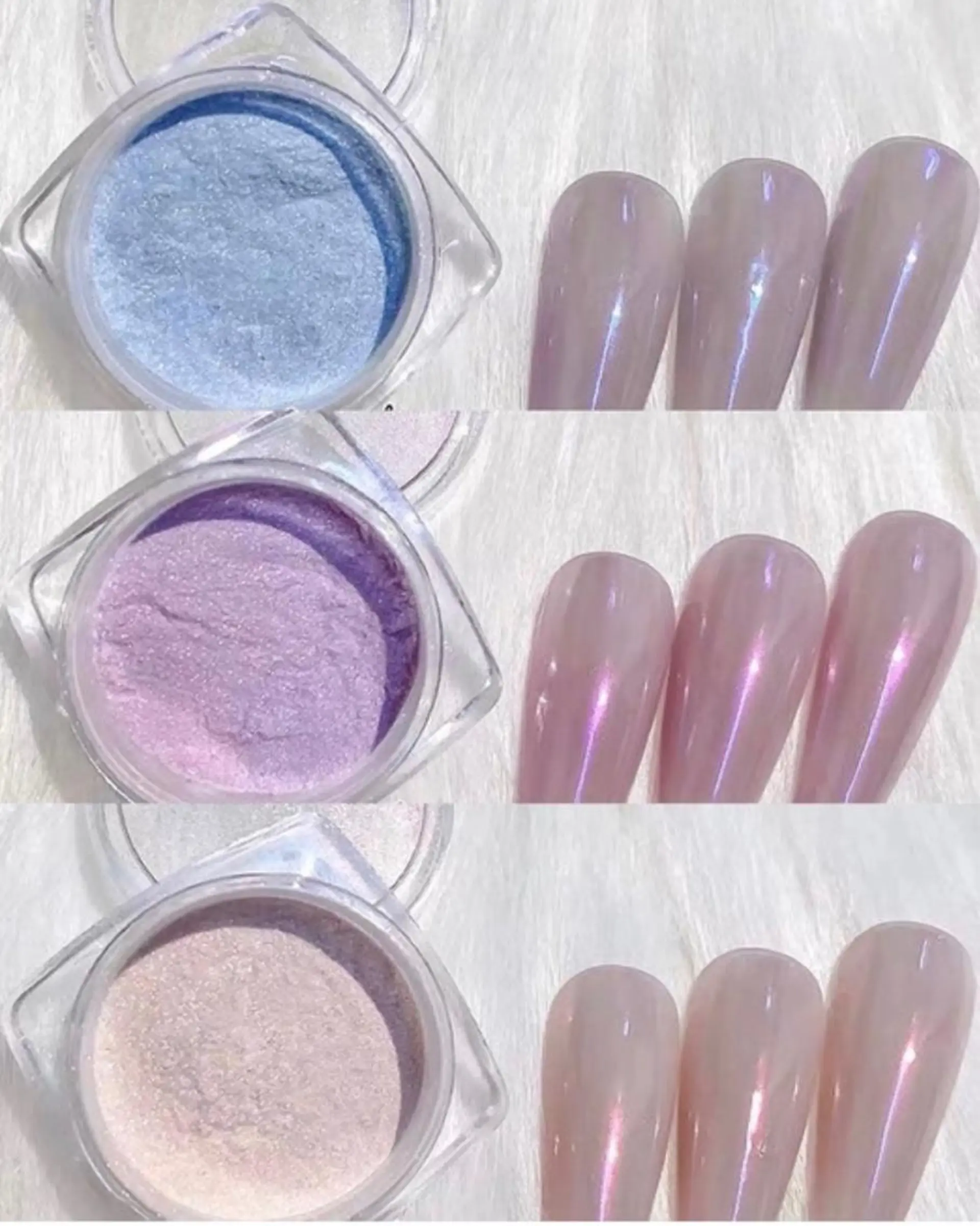 ショート カラー ネイル オーロラネイル ミラーネイル Le’a NailSalonのネイルデザイン