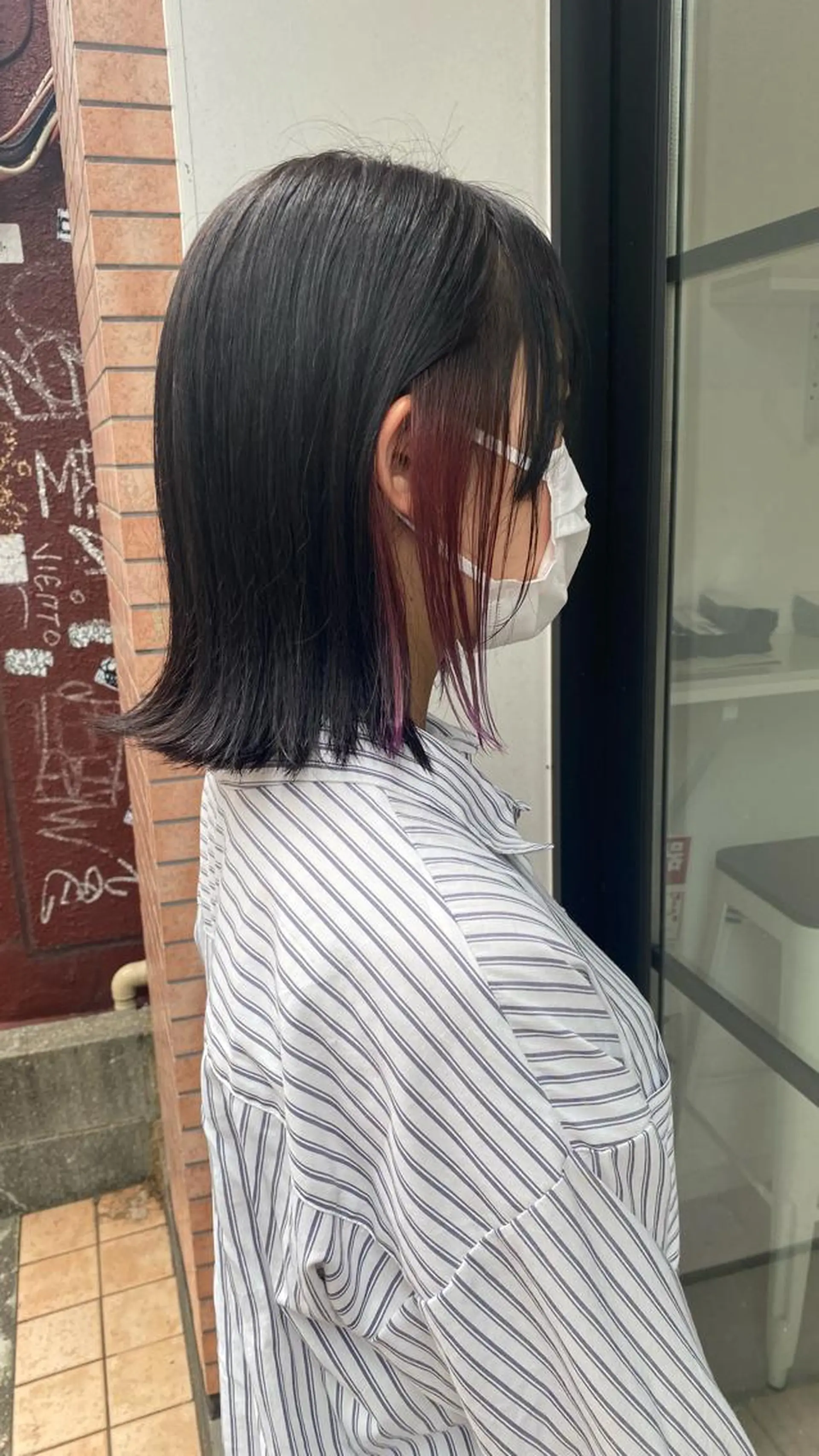 ミディアム カラー イヤリングカラー カット ヘアカラー トリートメント RURI韓国ボブ 🇰🇷タッセルボブのヘアスタイル