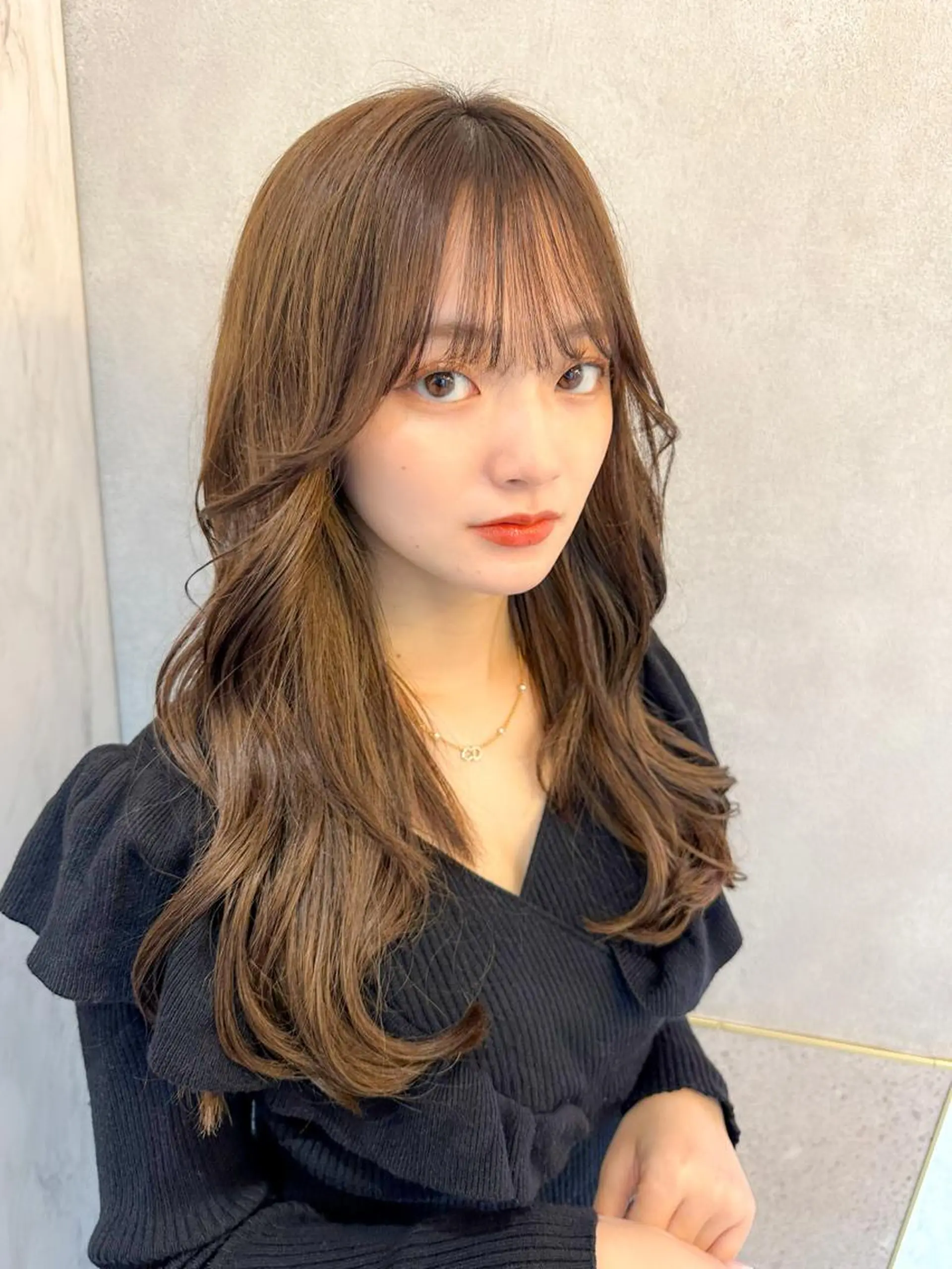 セミロング カラー シールエクステ セミロングパーマ ブリーチ ケアブリーチ ダブルカラー カット トリートメント 新宿/韓国風レイヤー 髪質改善/渋谷直樹のヘアスタイル