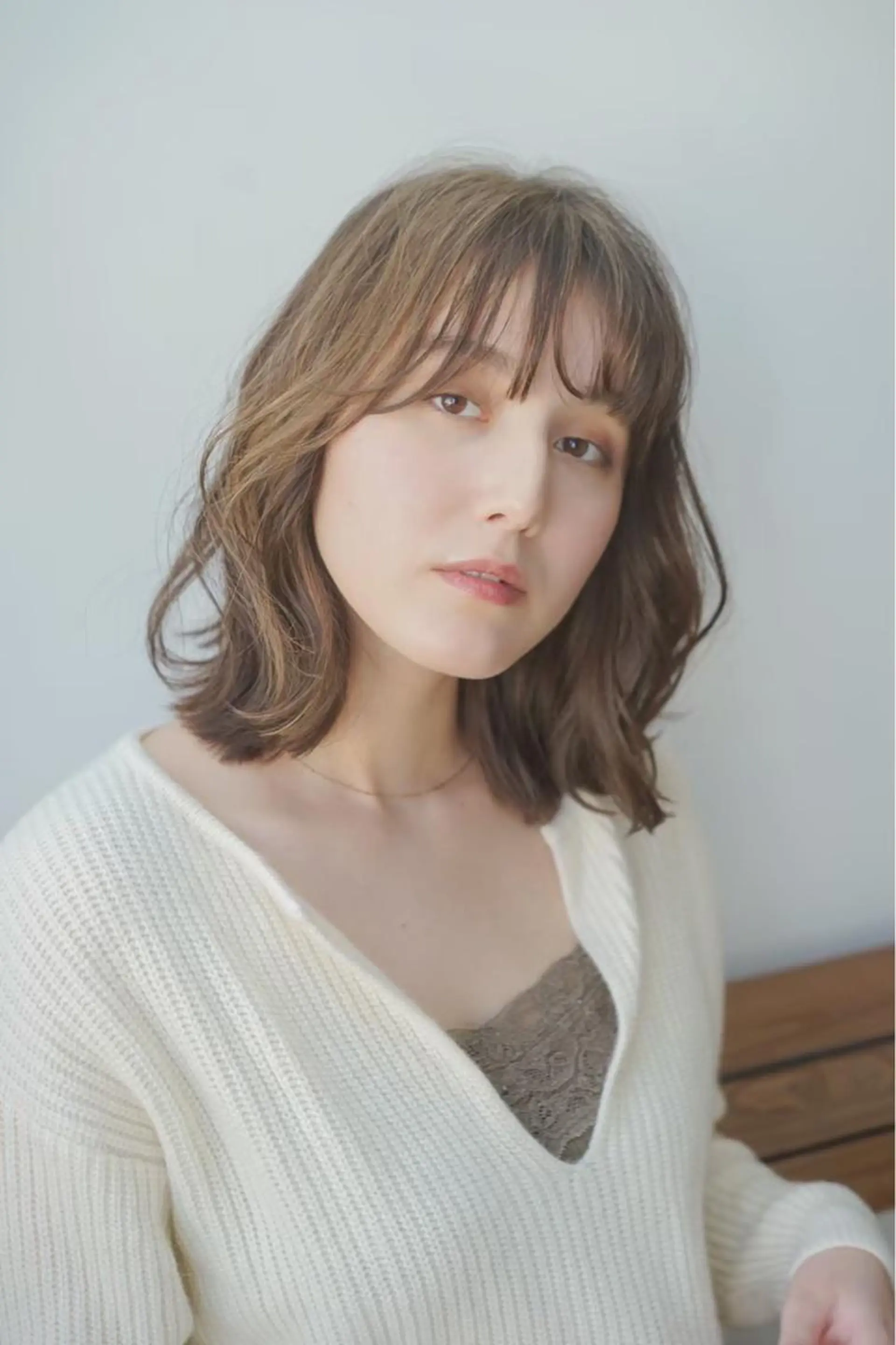 ミディアム 骨格/顔タイプ/ パーソナルカラー菅原のヘアスタイル