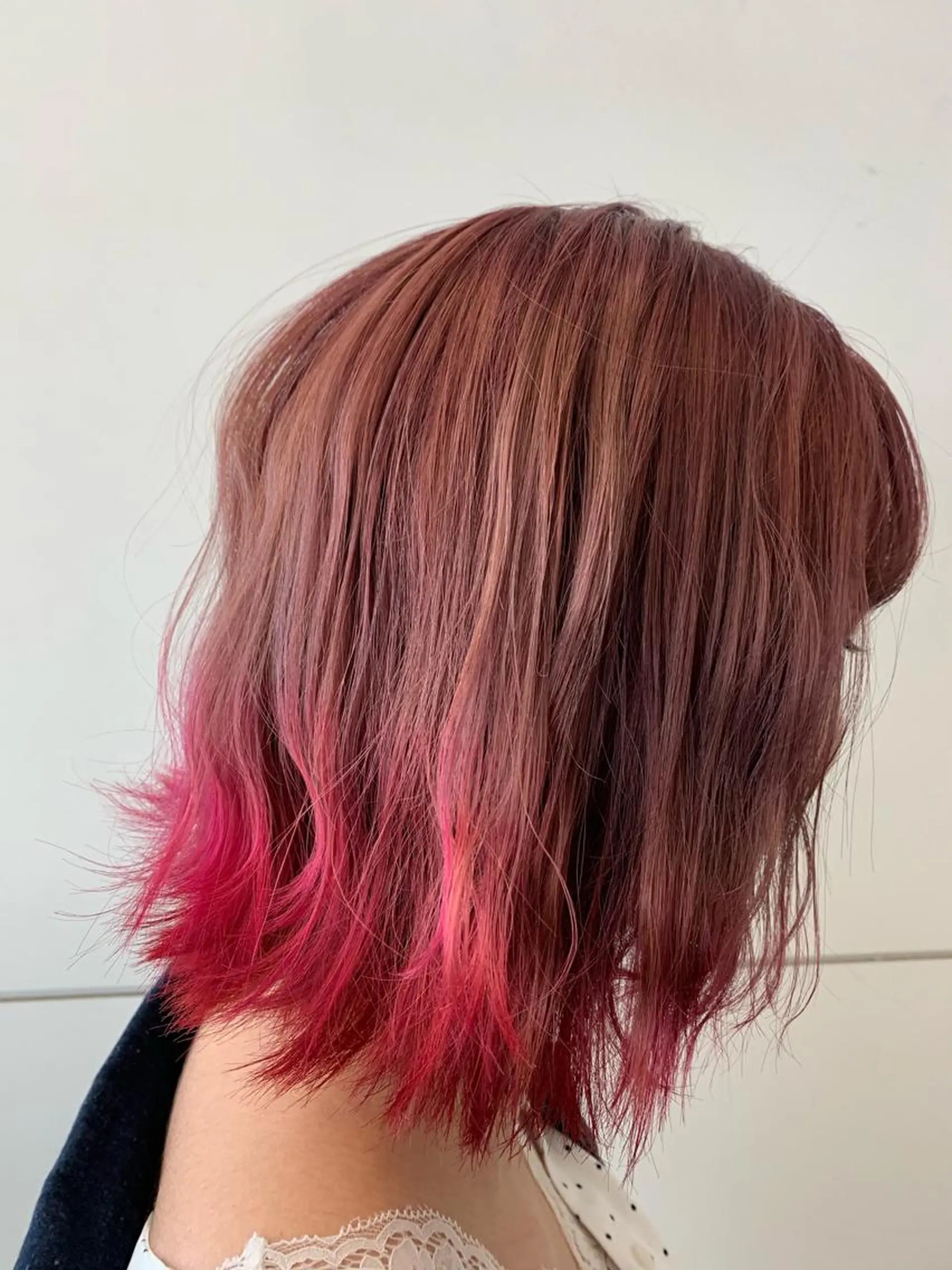 ミディアム カラー ピンクカラー 髪質改善/縮毛矯正 ツヤ髪🩷さつきのヘアスタイル