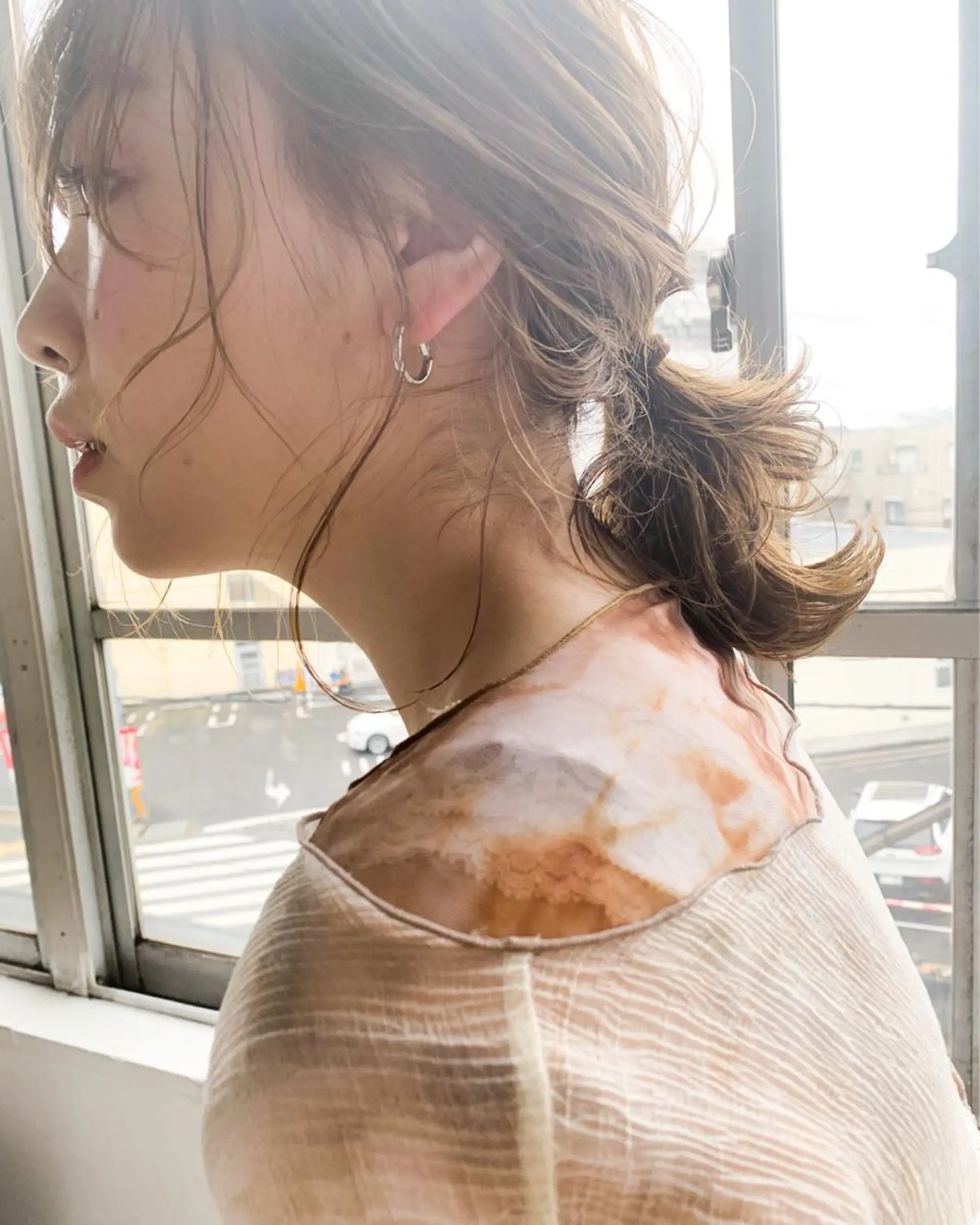 ミディアム カラー ヘアアレンジ ベージュカラー ハイトーンカラー オリーブベージュ ピンクカラー カット ヘアカラー トリートメント 🌿ショート🌿 パーマ🌿淳平のヘアスタイル
