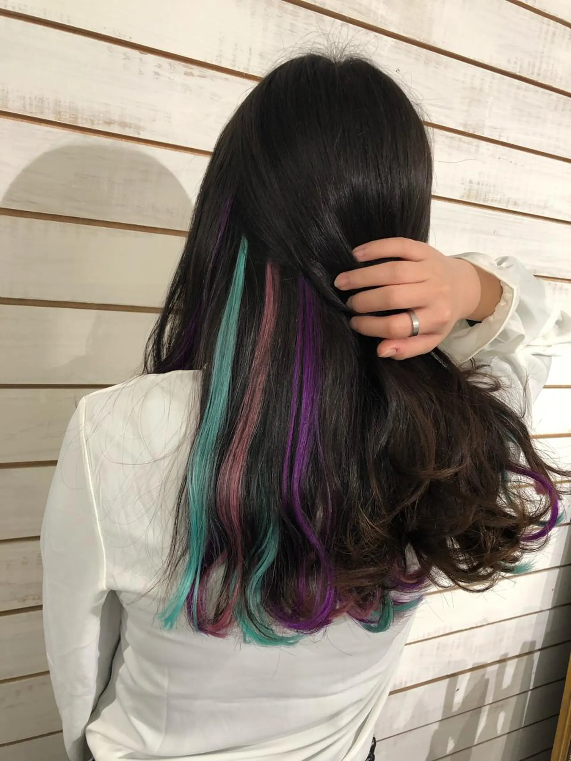 セミロング カラー ハイライトカラー エクステ ハイライト エクステ 🧡艶髪ちゅるん髪 🫧🧡YUKI❄️のヘアスタイル