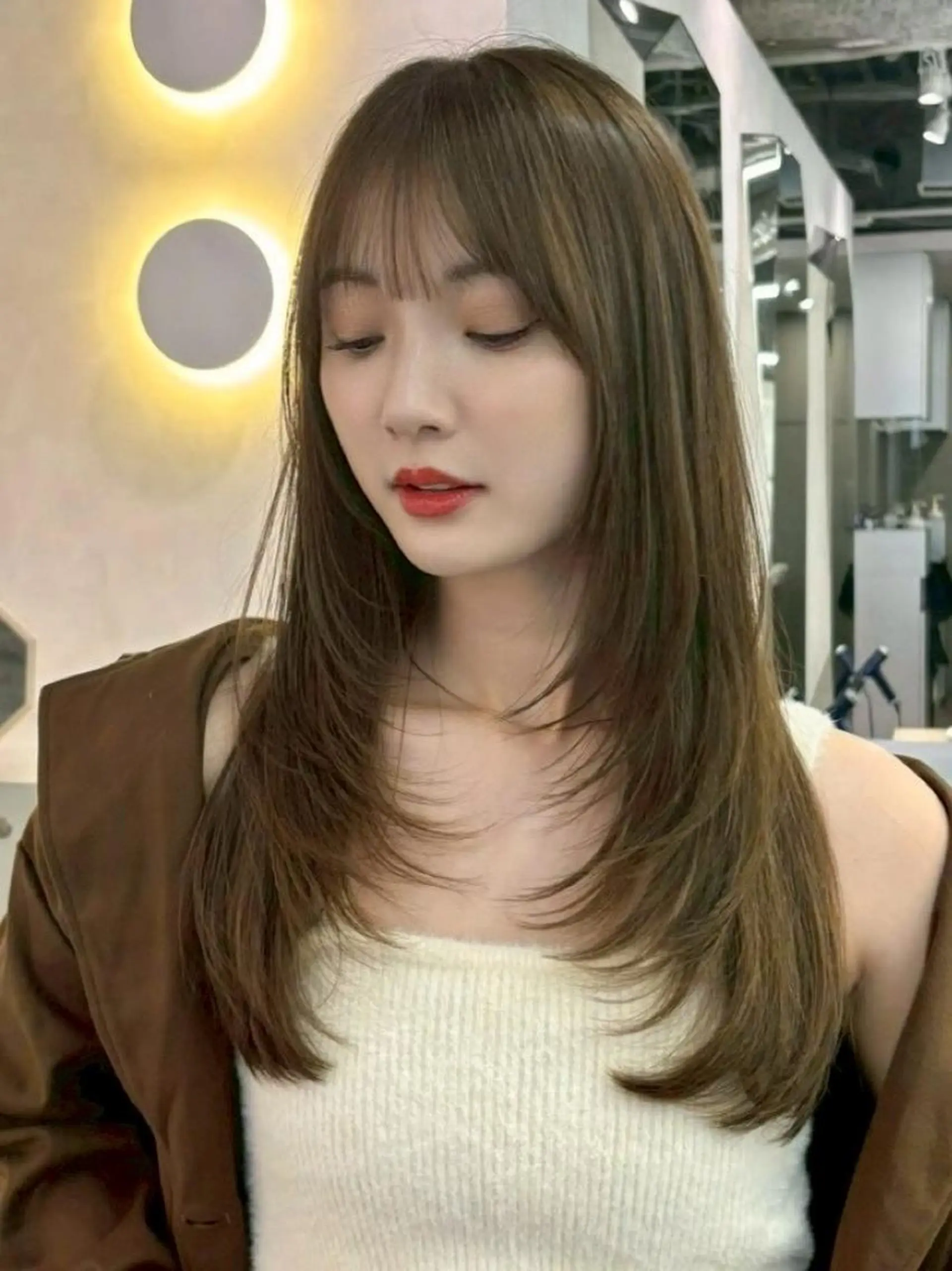 ミディアム 縮毛矯正 トリートメント Farbe🤍 女性限定のヘアスタイル