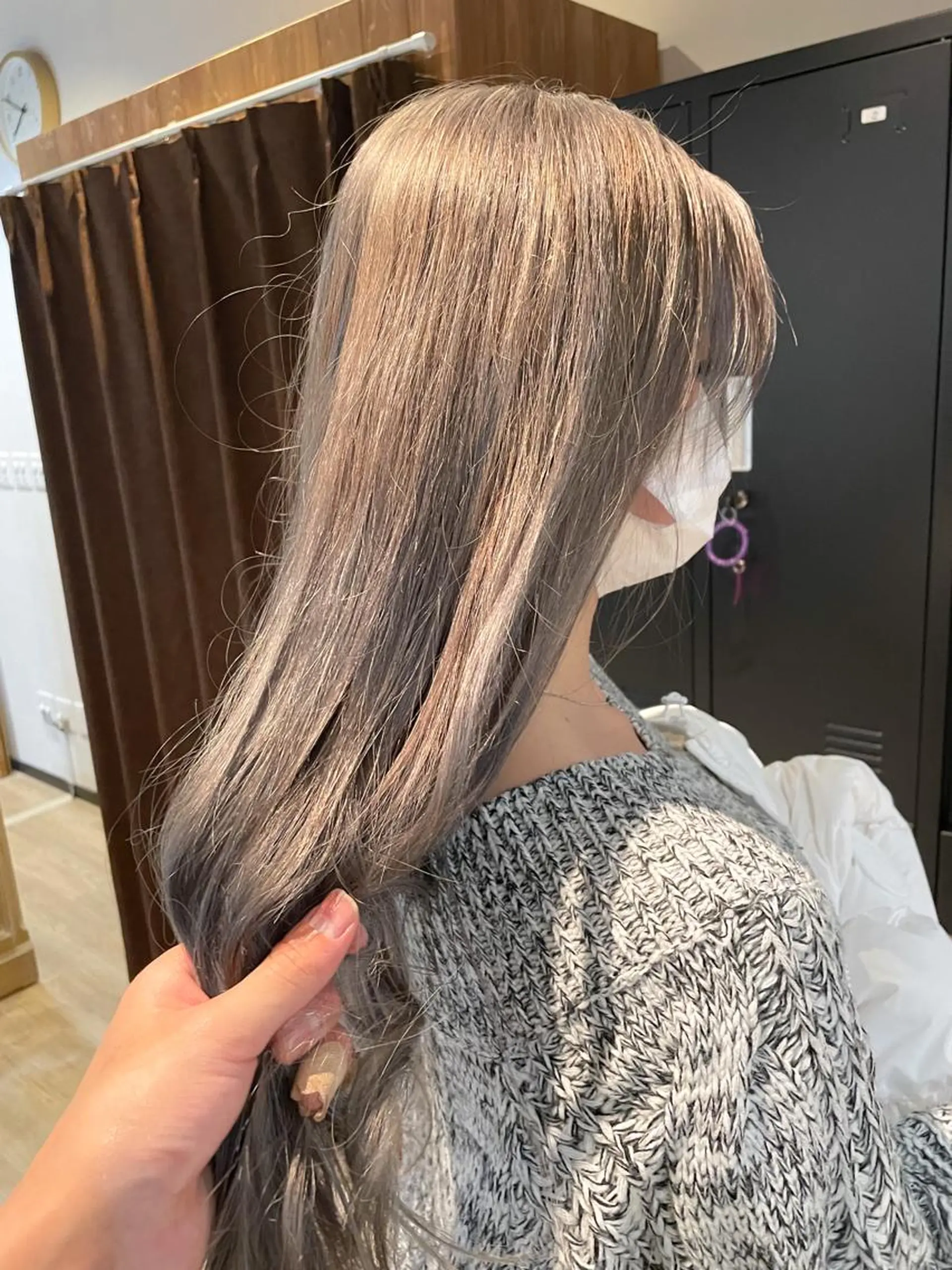 ロング カラー グレージュ 髪質改善/ブリーチ 田代 龍我のヘアスタイル