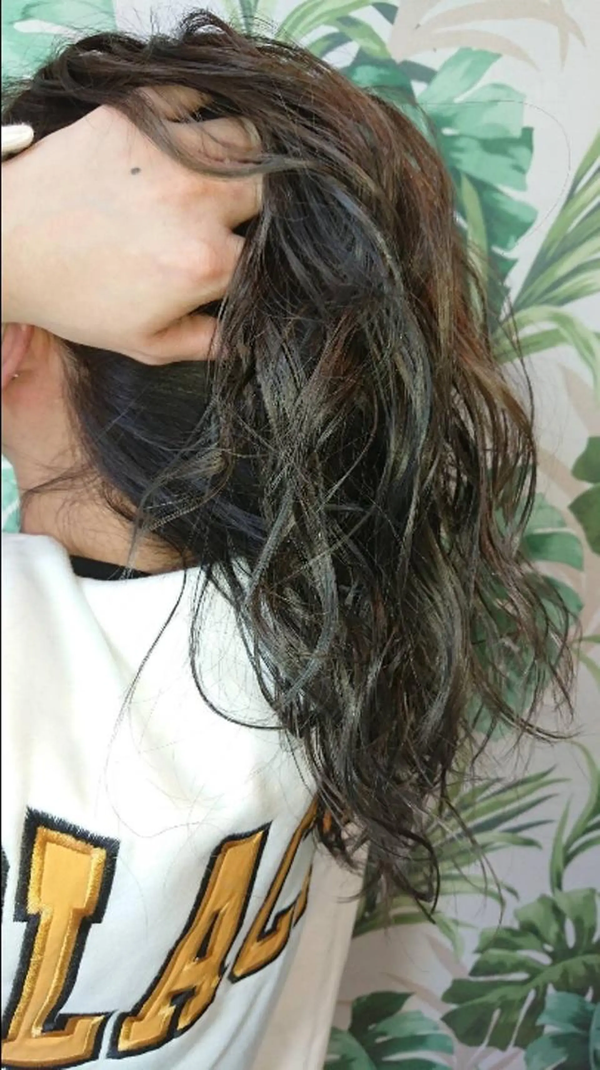 セミロング カラー パーマ ヘアアレンジ チビ編み込みエクステ シールEXどぅ〜すのヘアスタイル