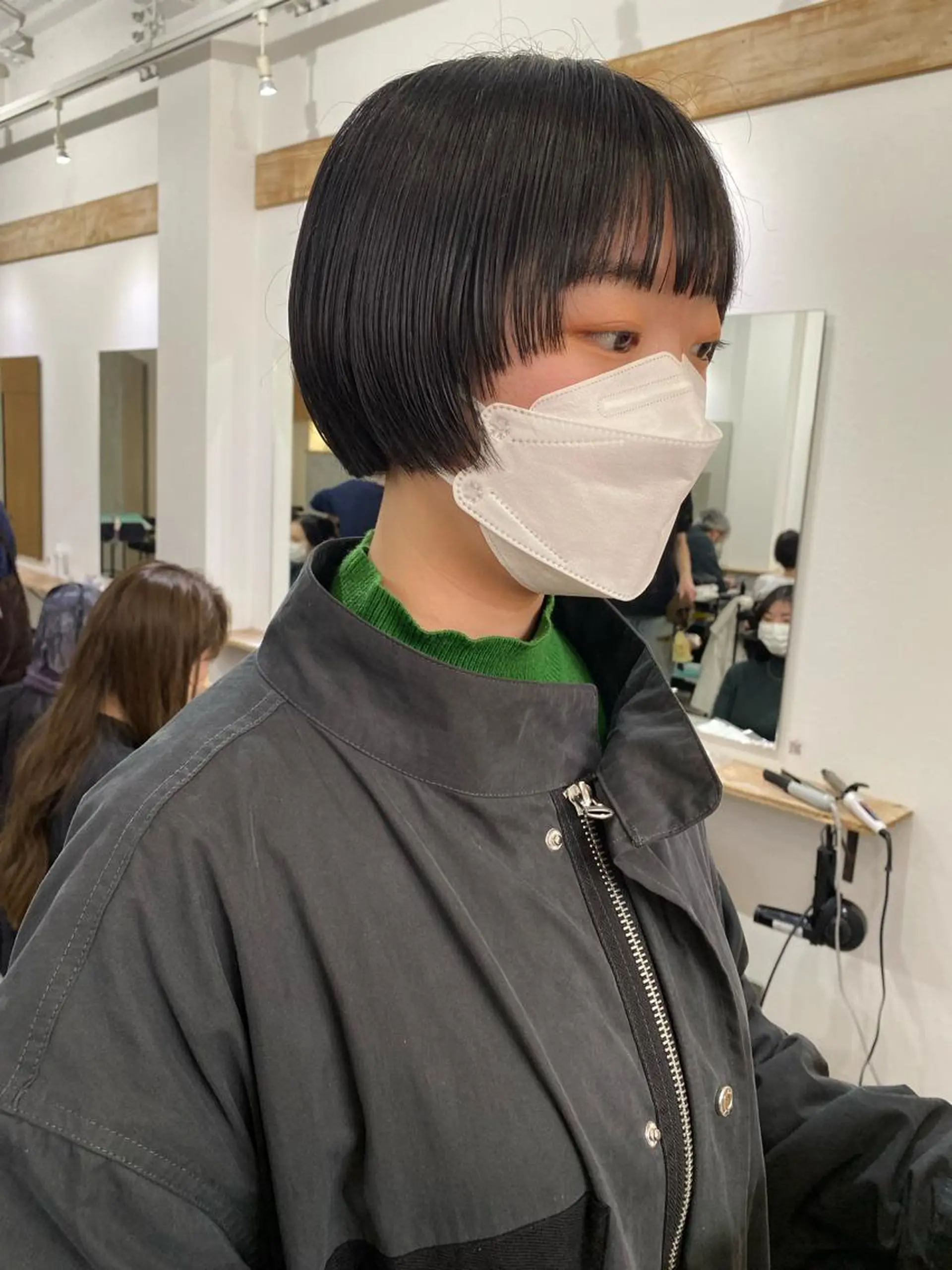 ショート ボブ カット 森貴裕/ベージュ/ パーマ/オリーブのヘアスタイル