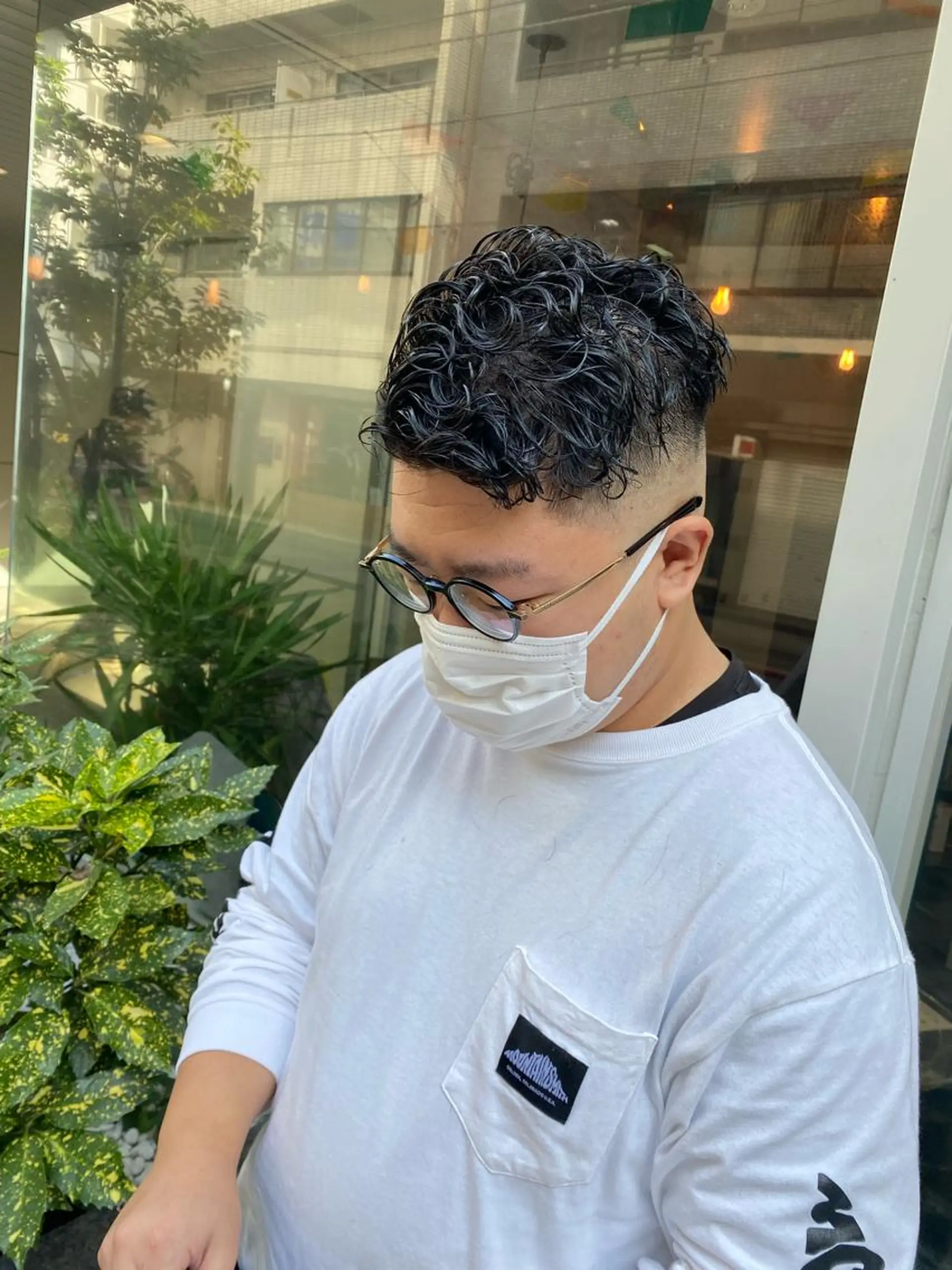 ショート パーマ メンズ フェードカット メンズパーマ スキンフェード Riganuts王子 Hayato✂︎のヘアスタイル
